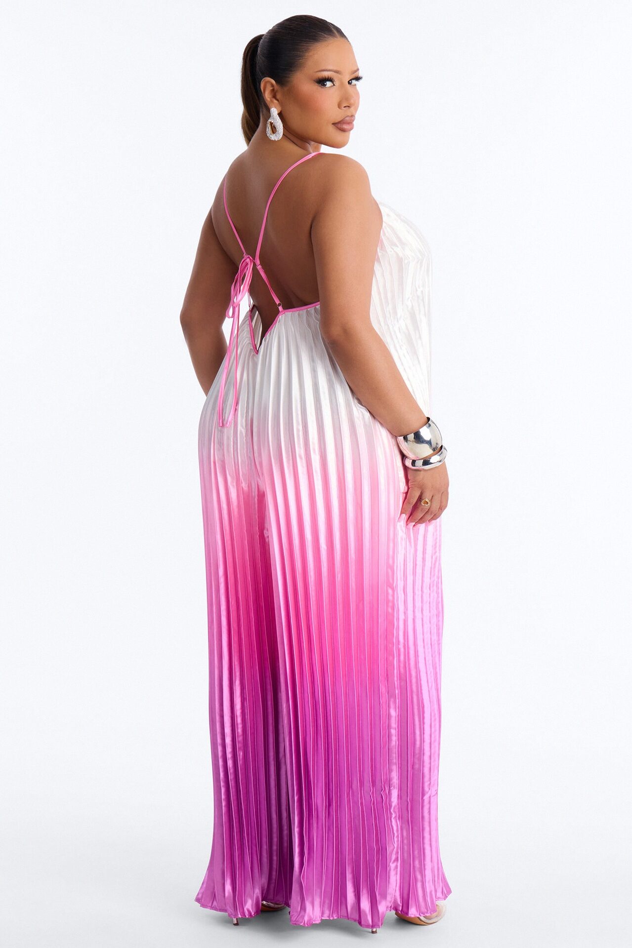 Paige Satin Ombre Wide Leg Jumpsuit - Pink