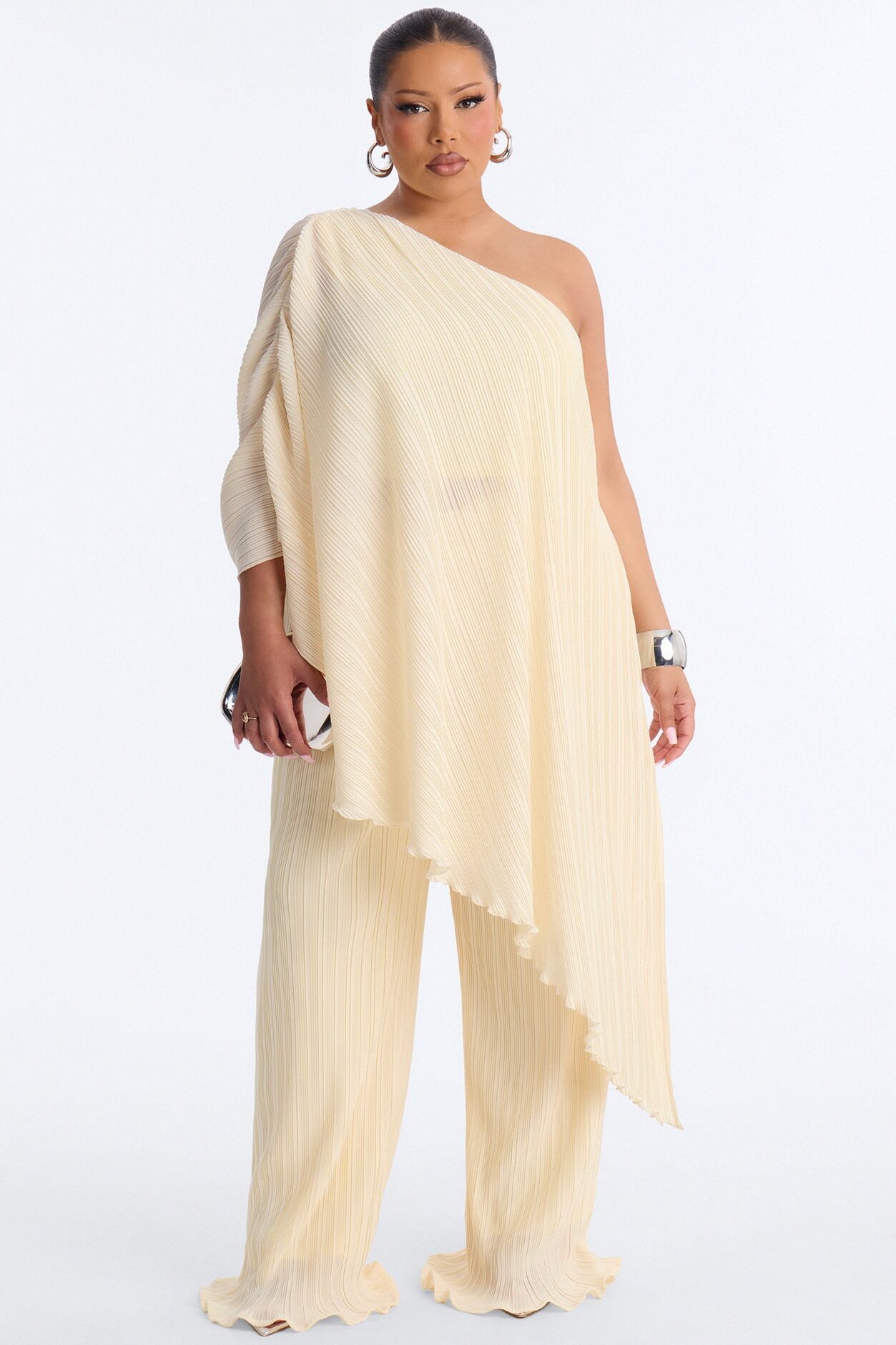 Goddess Flow Plisse Pant Set - Yellow