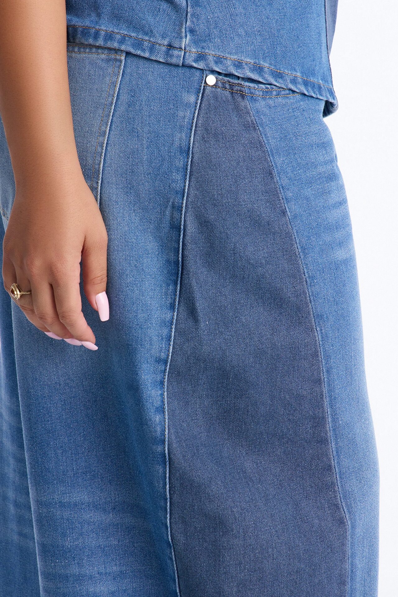 Karla Strapless Denim Pant Set - Medium Wash
