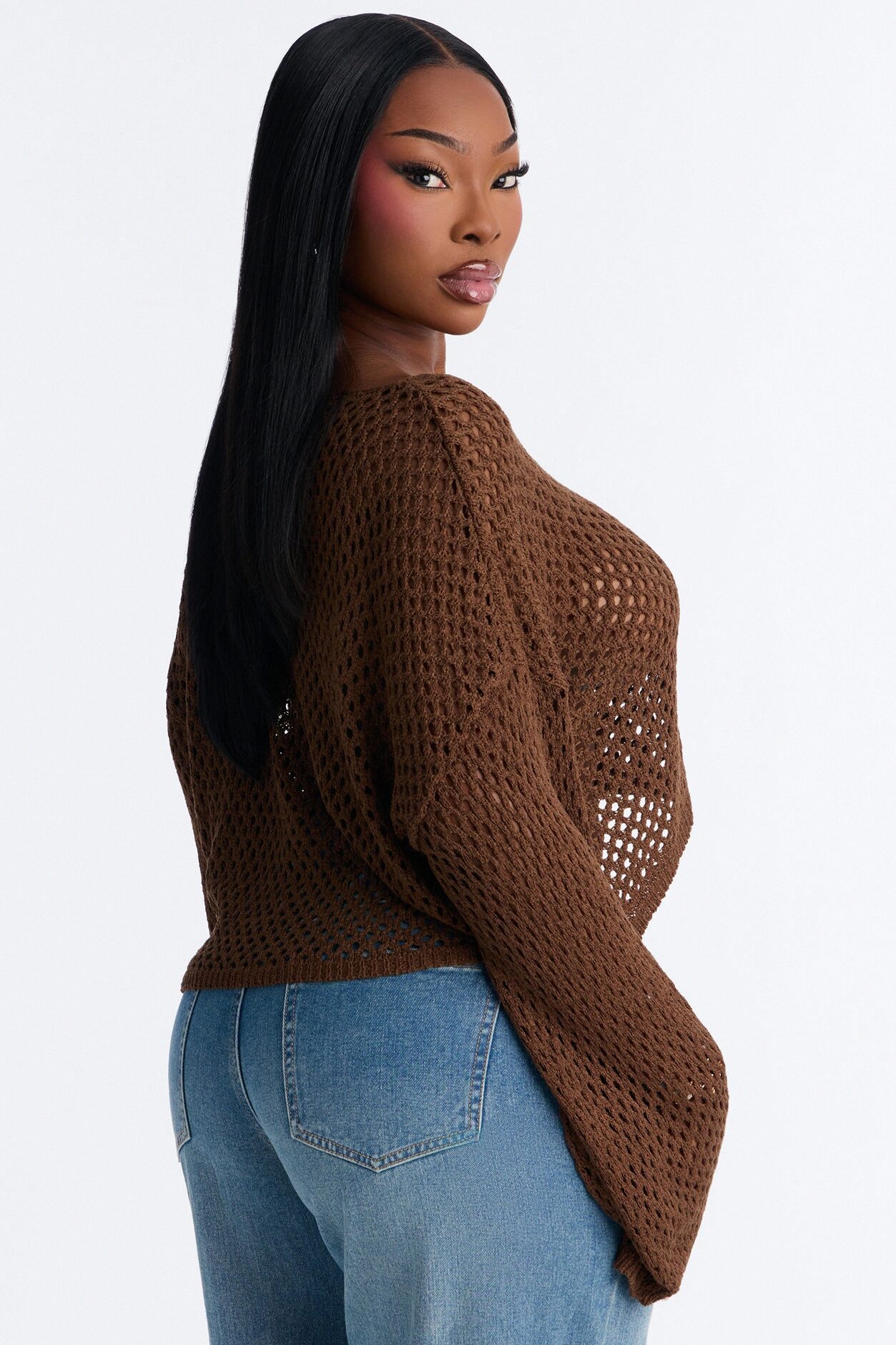 Sun Spirit Crochet Sweater - Chocolate