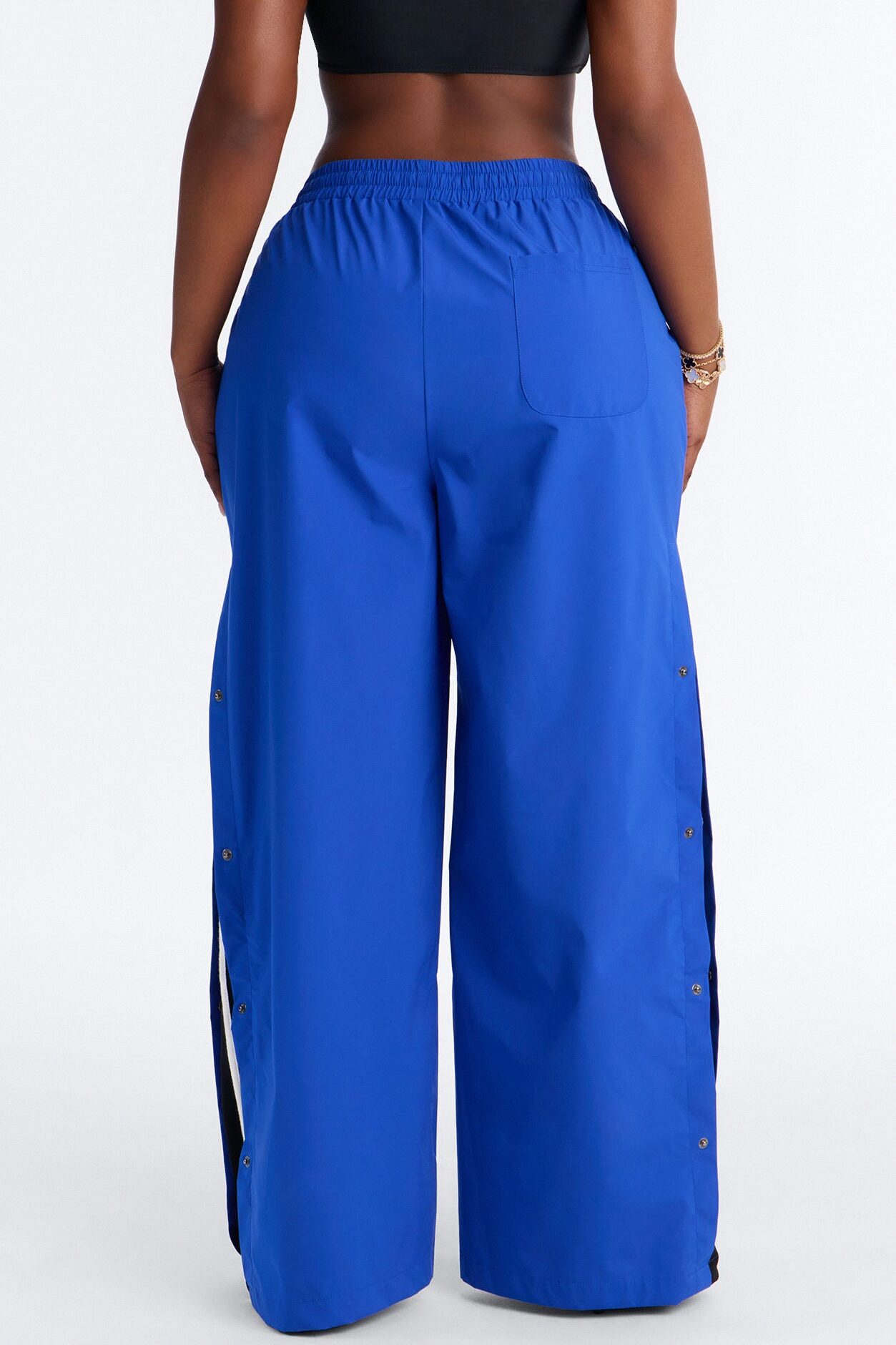 Jennie Snap Button Track Pant - Blue