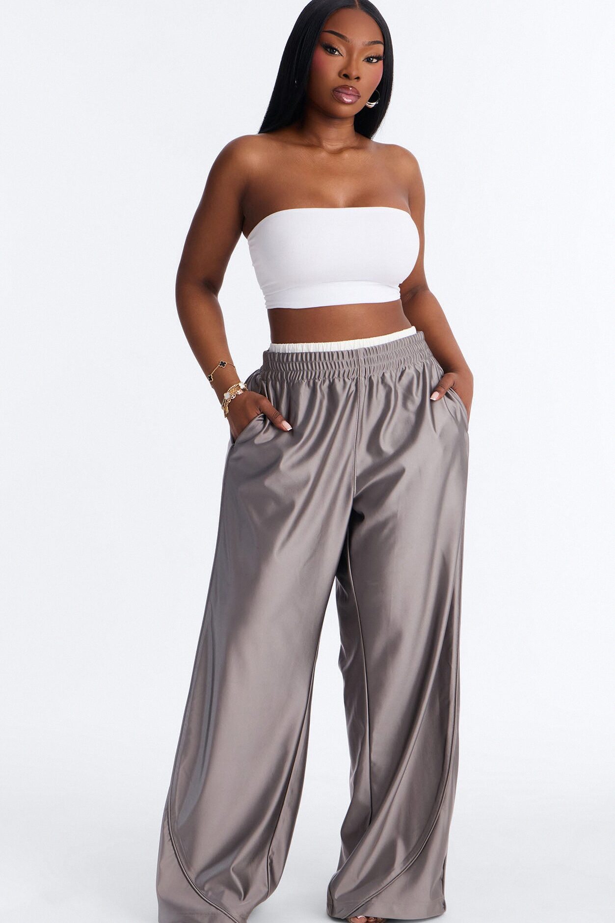 Different Wavelength Low Rise Double Waistband Pant 33″ - Grey