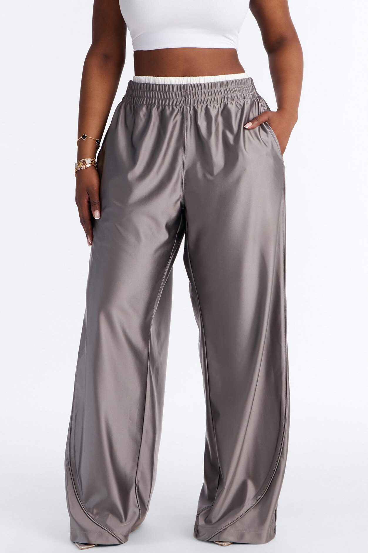 Different Wavelength Low Rise Double Waistband Pant 33″ - Grey