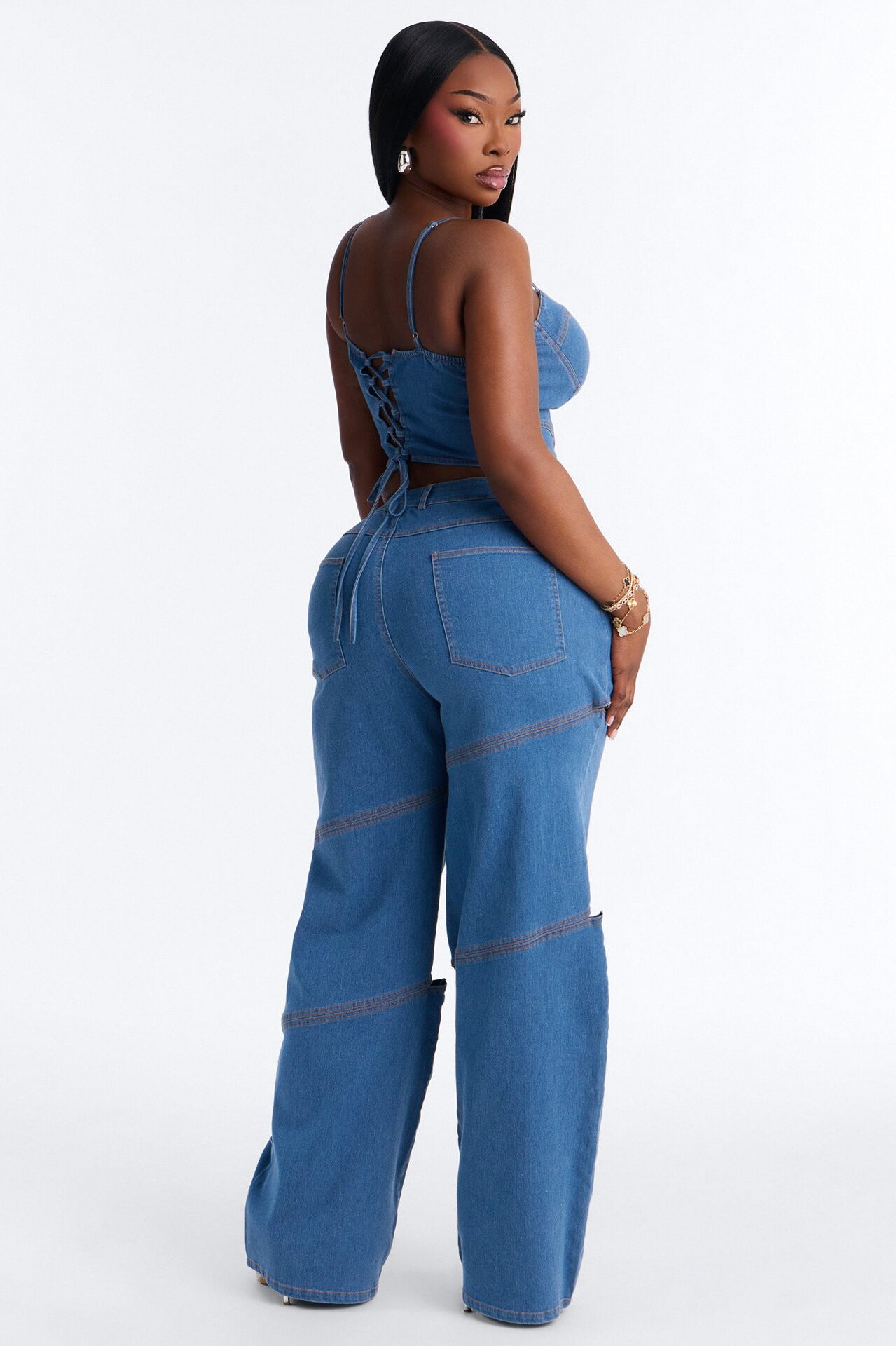 Jenny Denim Pant Set - Light Wash