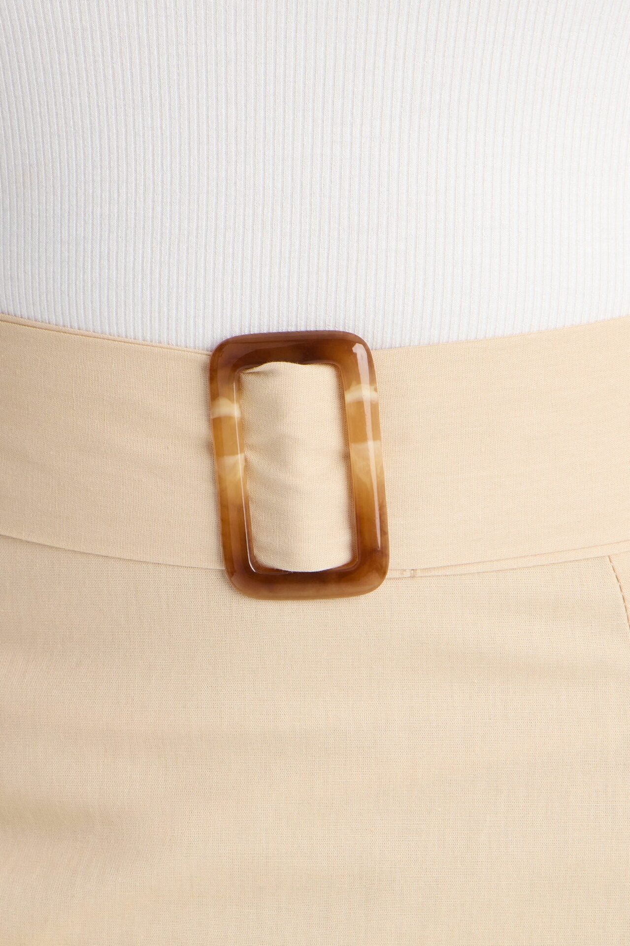 Sandra Contrast Belted Midi Dress - Taupe/combo