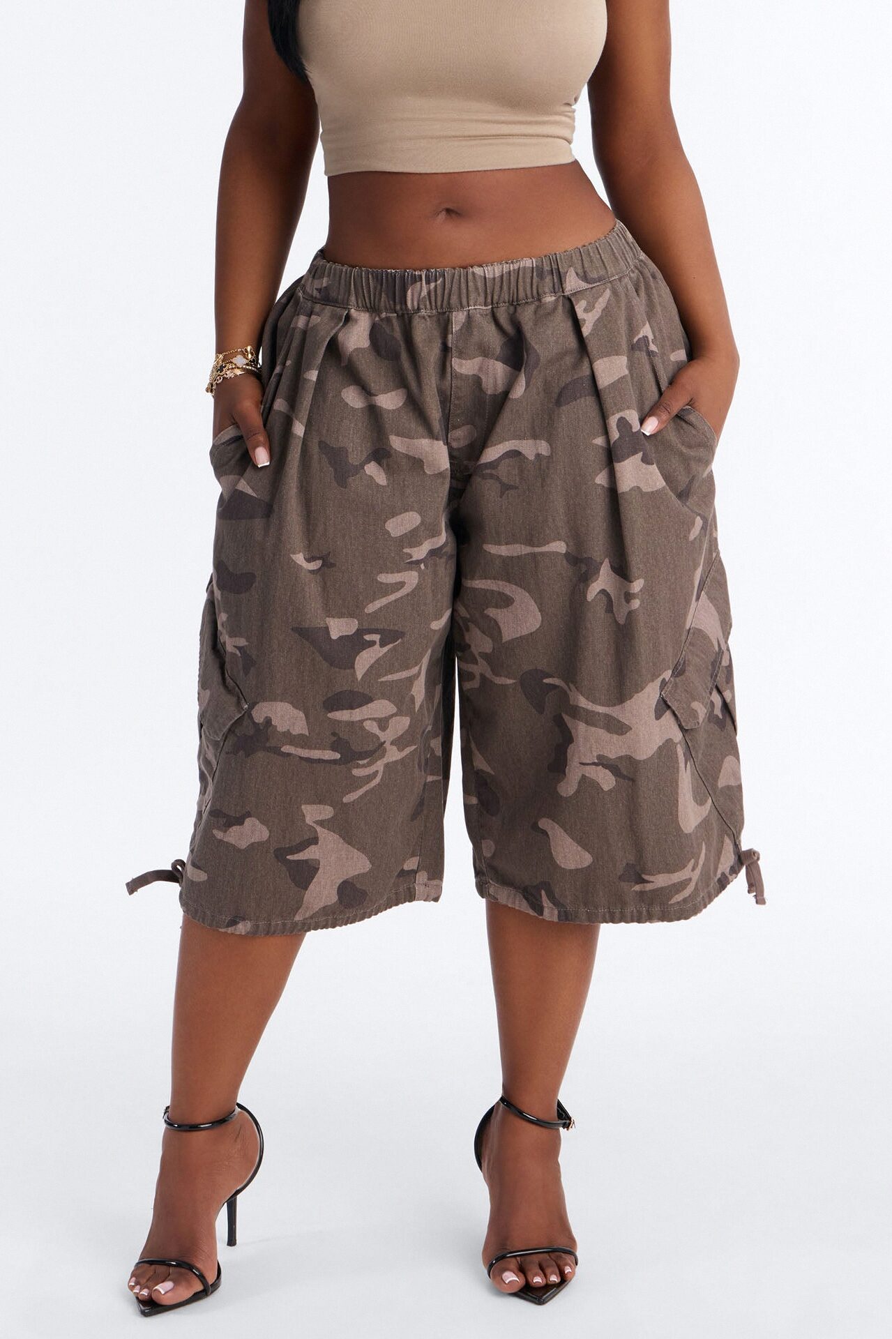 Carter Twill Cargo Bubble Hem Bermuda Short - Camouflage