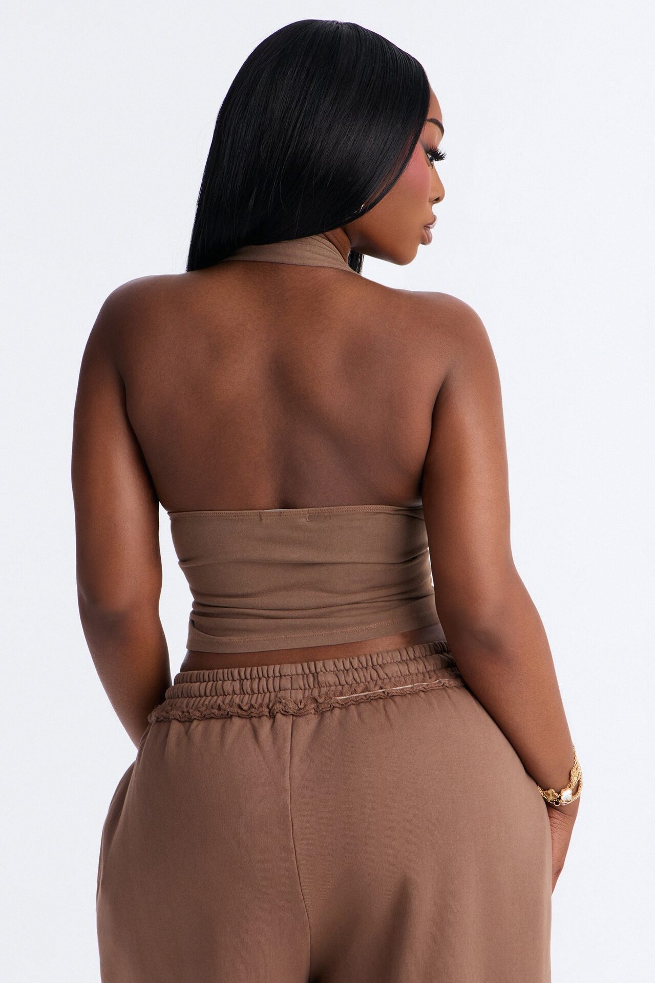 Play Hard To Get Halter Top - Brown