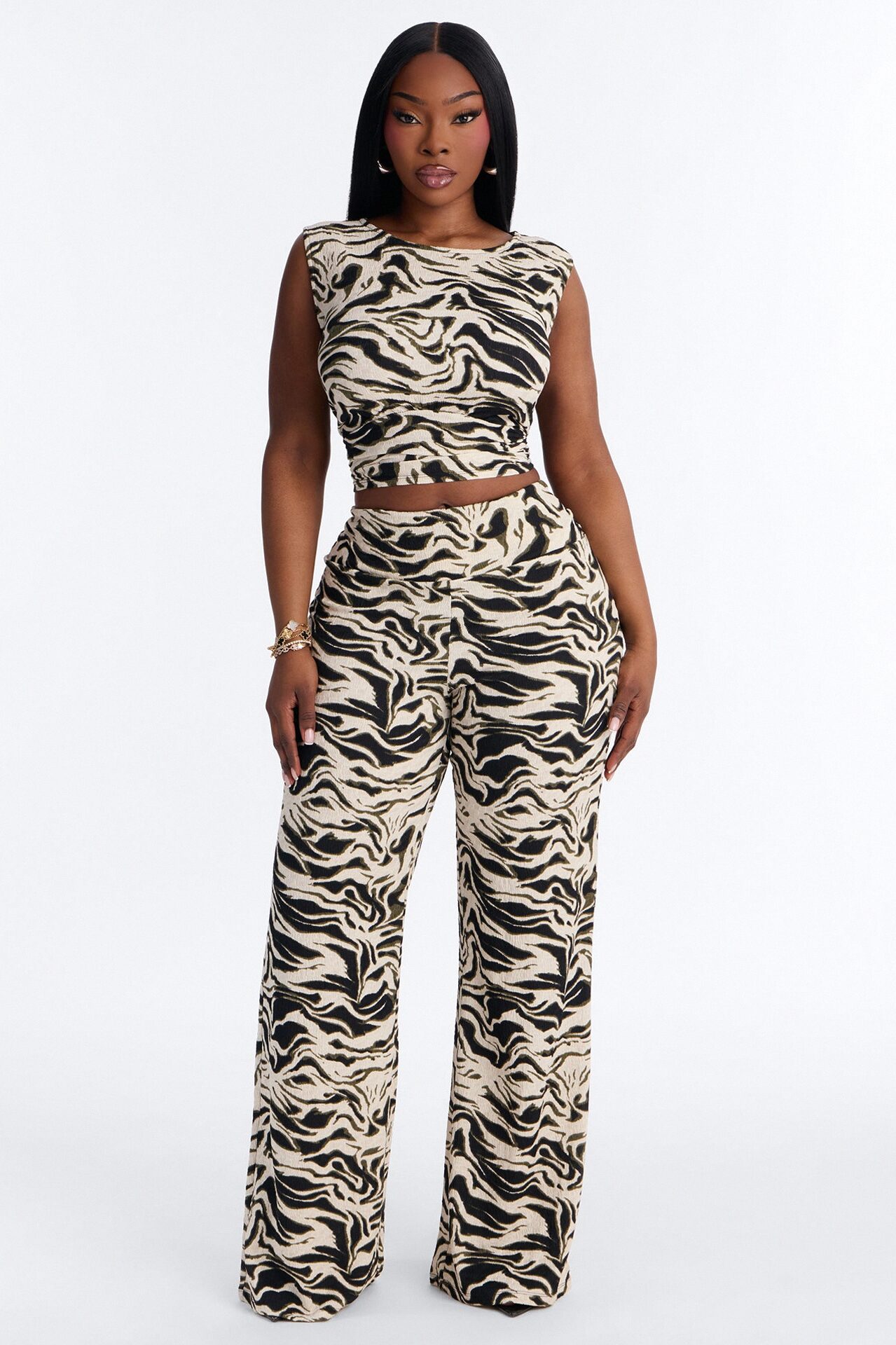 All The Ways Straight Leg Pant Set - Black/combo