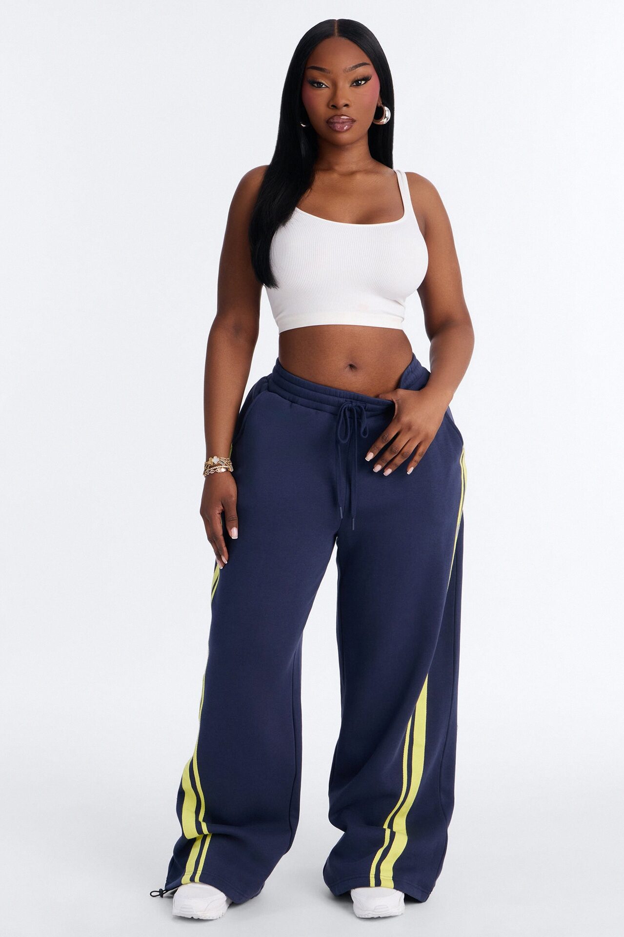 Jorden Fleece Wide Leg Lounge Pant - Navy