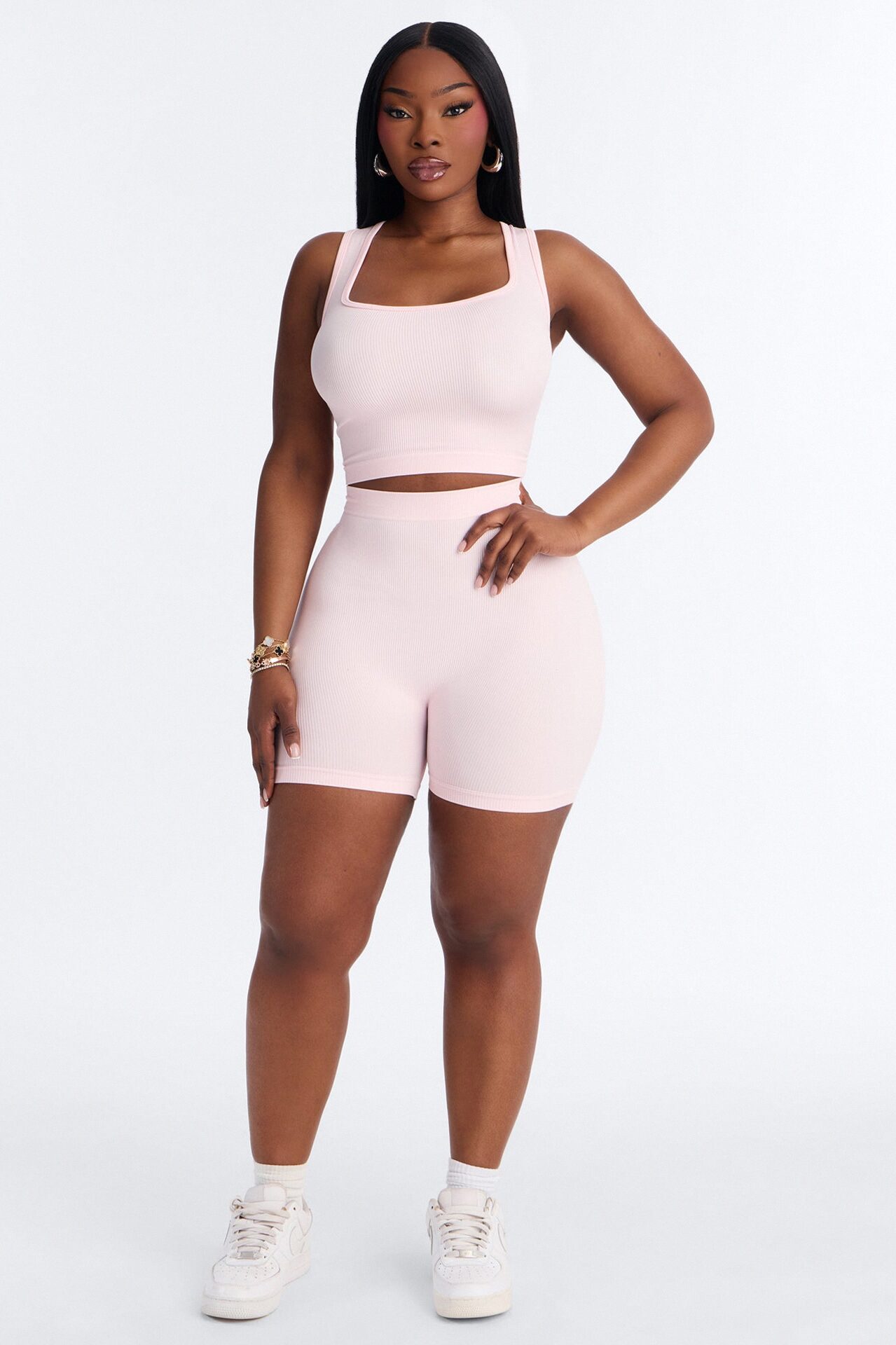 Active Aura Seamless Biker Short Set - Pink