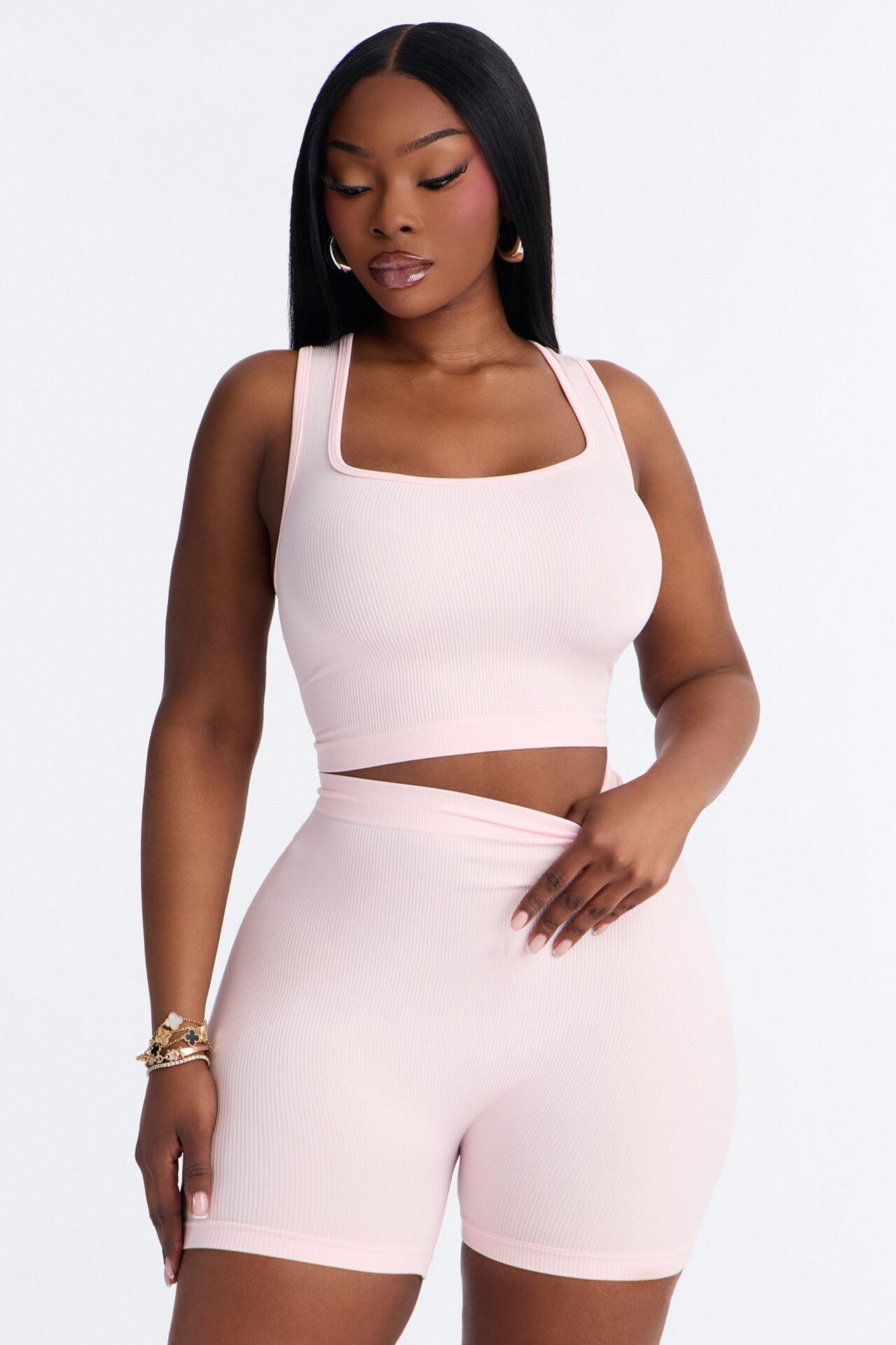 Active Aura Seamless Biker Short Set - Pink