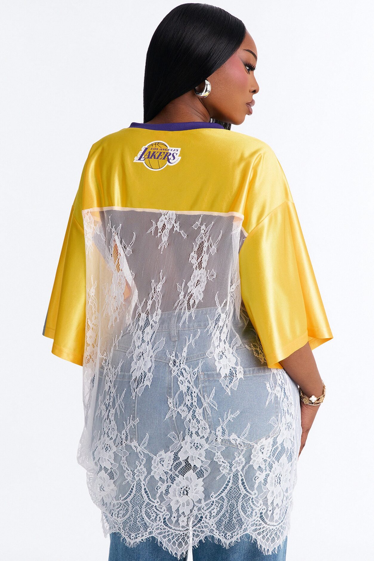 NBA LA Lakers Lace Top - White