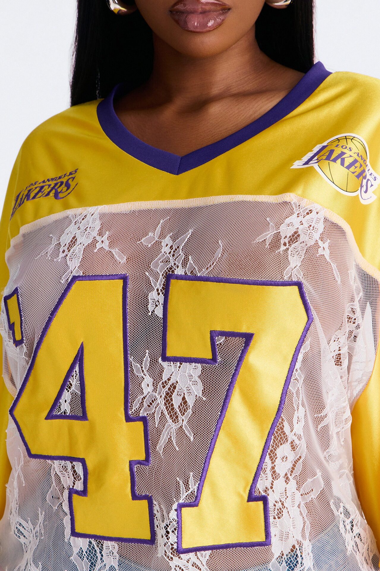 NBA LA Lakers Lace Top - White