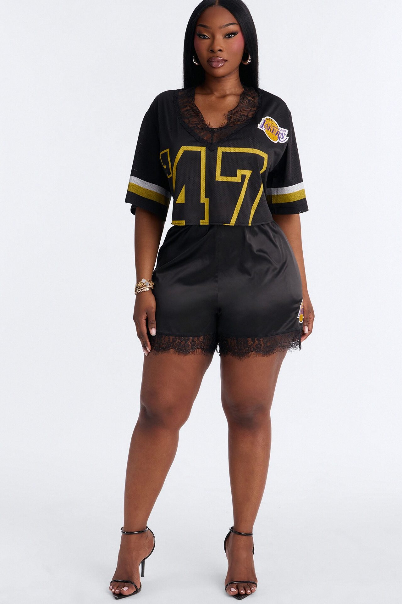 NBA LA Lakers Cropped Top - Black