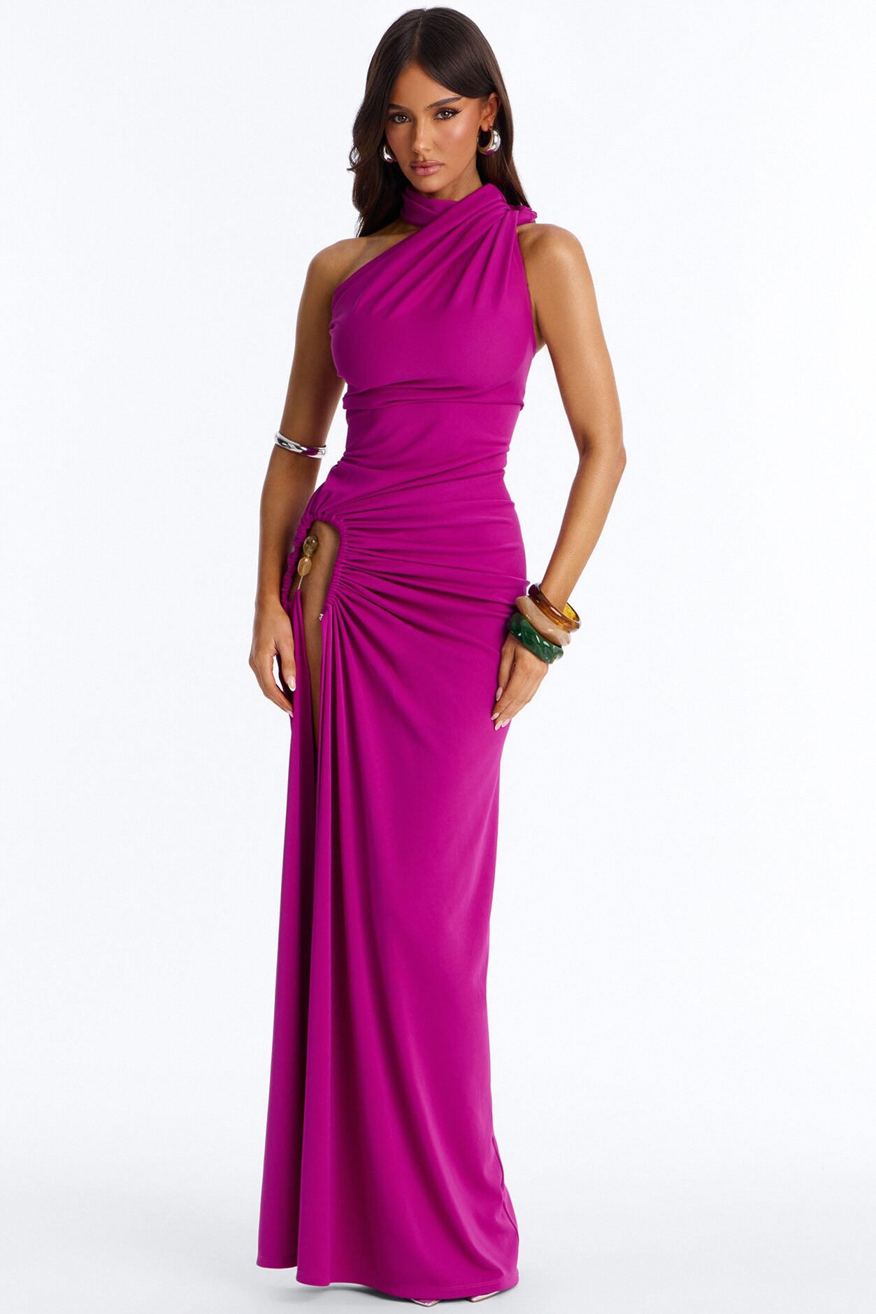 Jasmyn High Slit Maxi Dress - Magenta