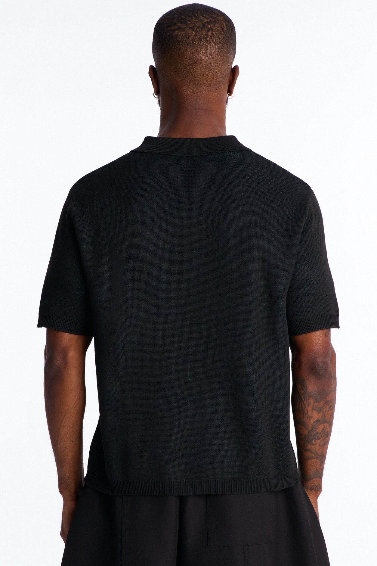 88 Apex Johnny Collar Knit Top - Black