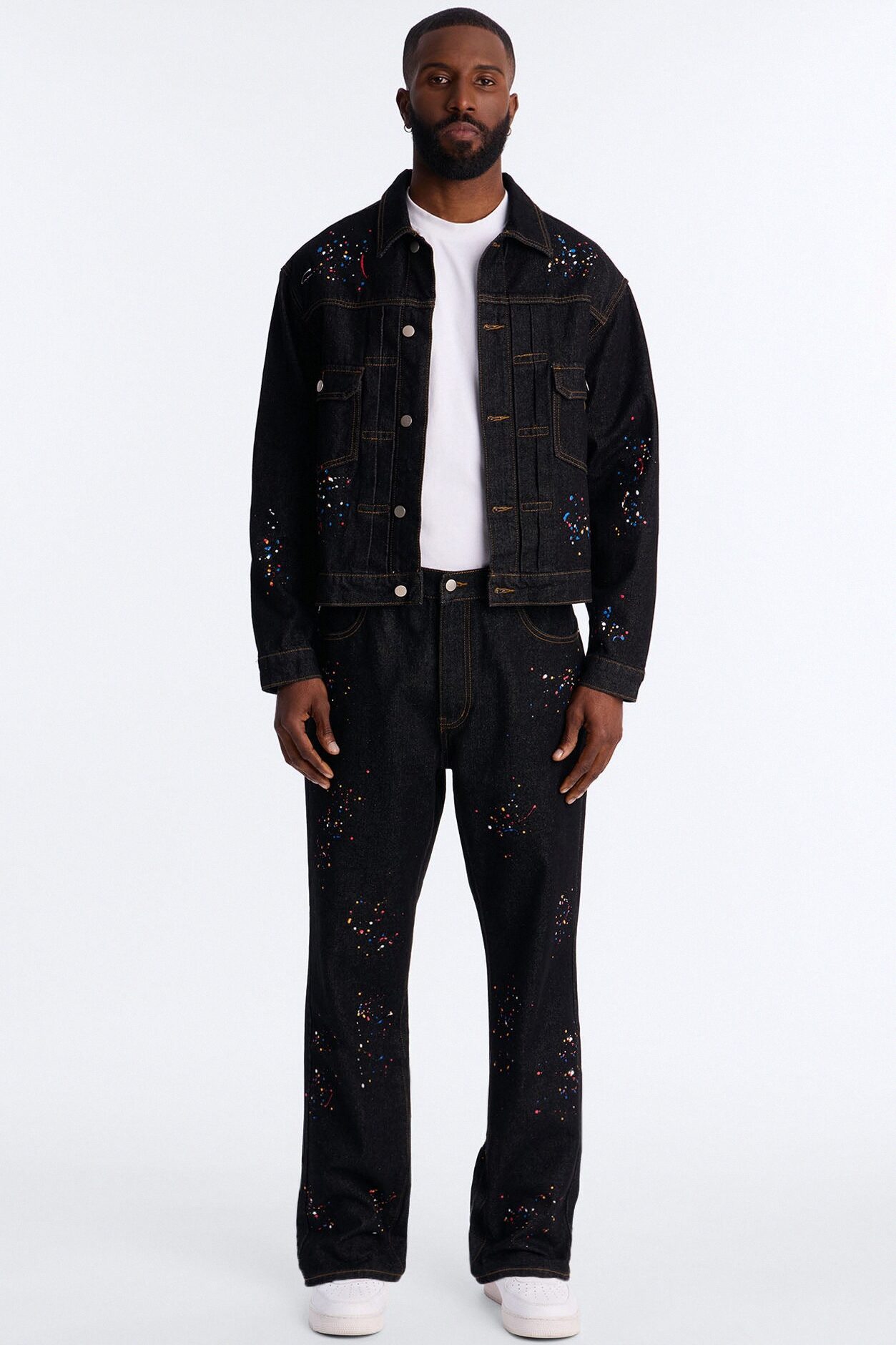 Studio Paint Denim Trucker Jacket - Dark Wash