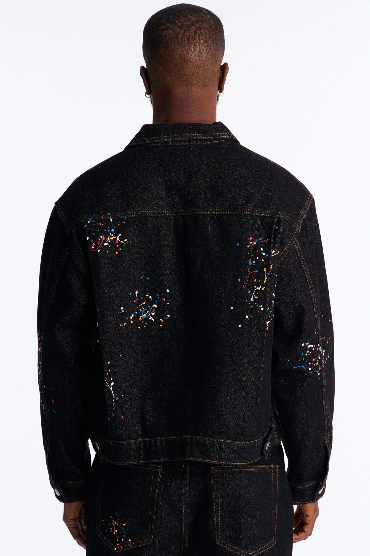 Studio Paint Denim Trucker Jacket - Dark Wash