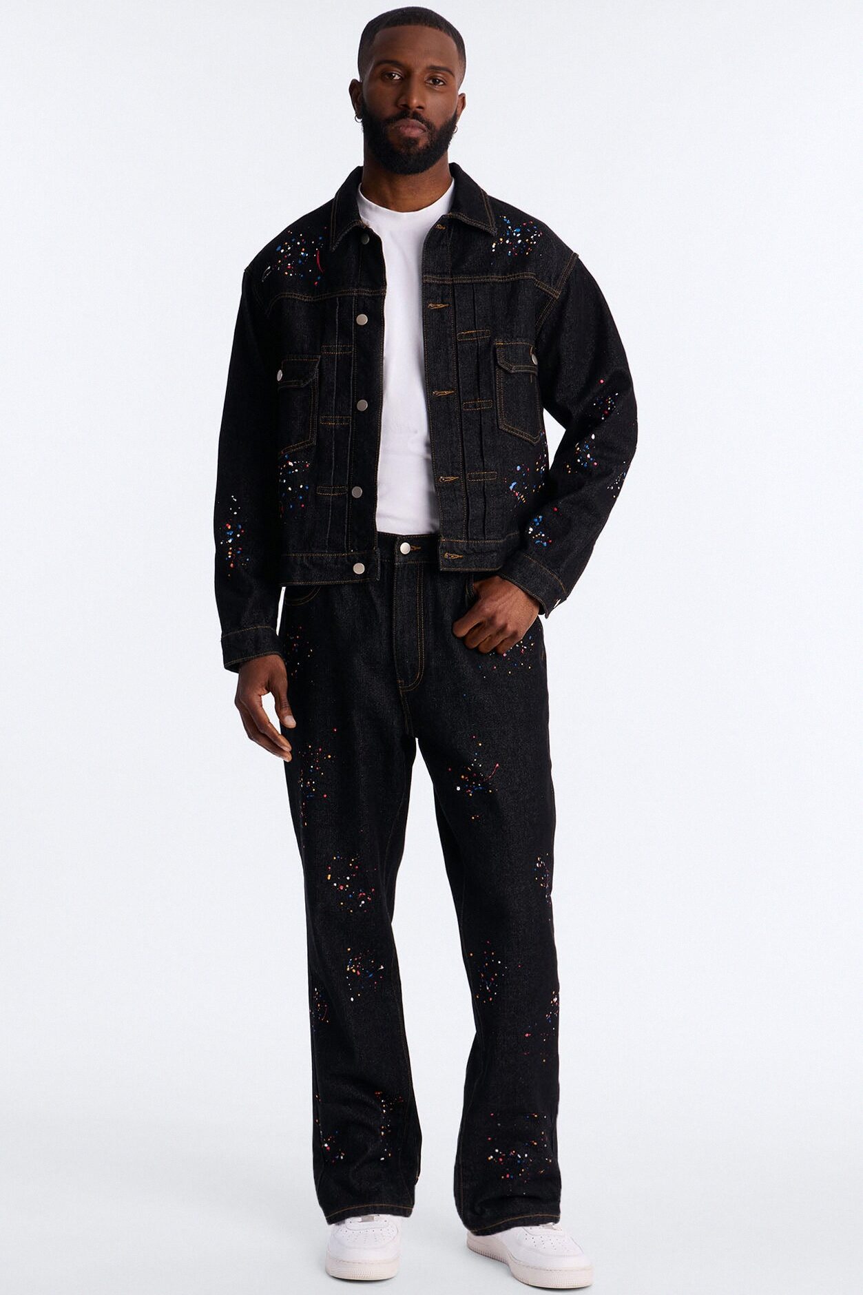 Slim Studio Paint Jeans - Dark Wash