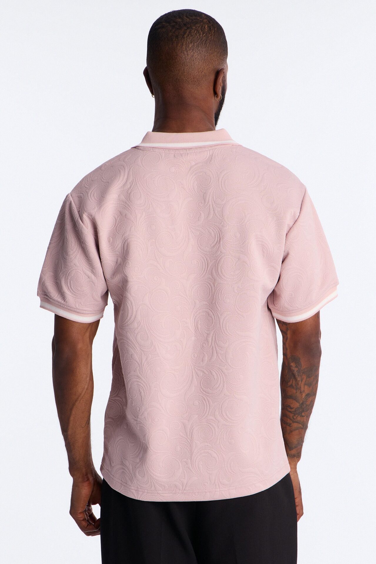 Saints Floral Johnny Collar Polo - Mauve