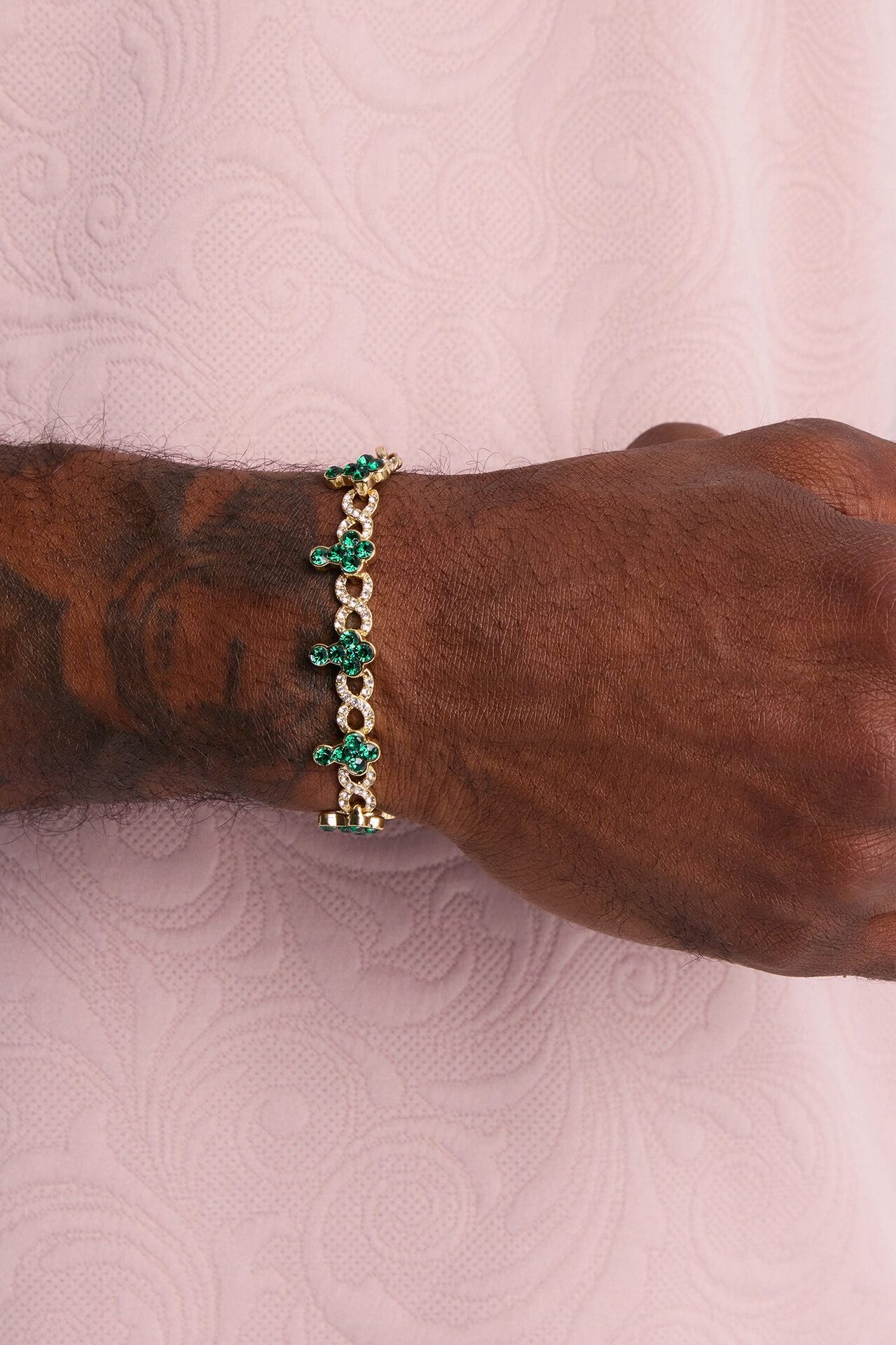 Eternal Emerald Cross Bracelet - Gold