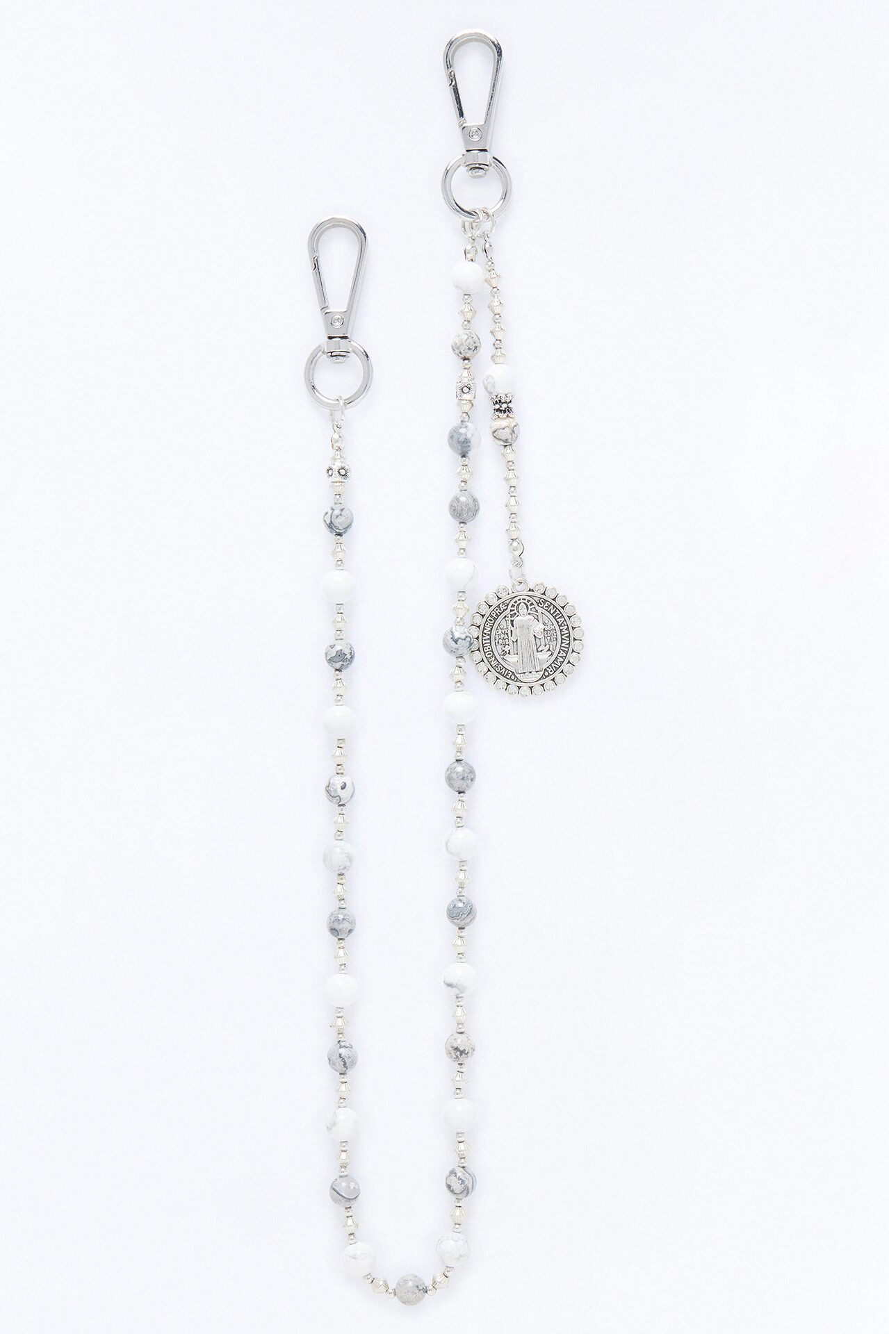 Saint Relic Beaded Pant Chain - Silver