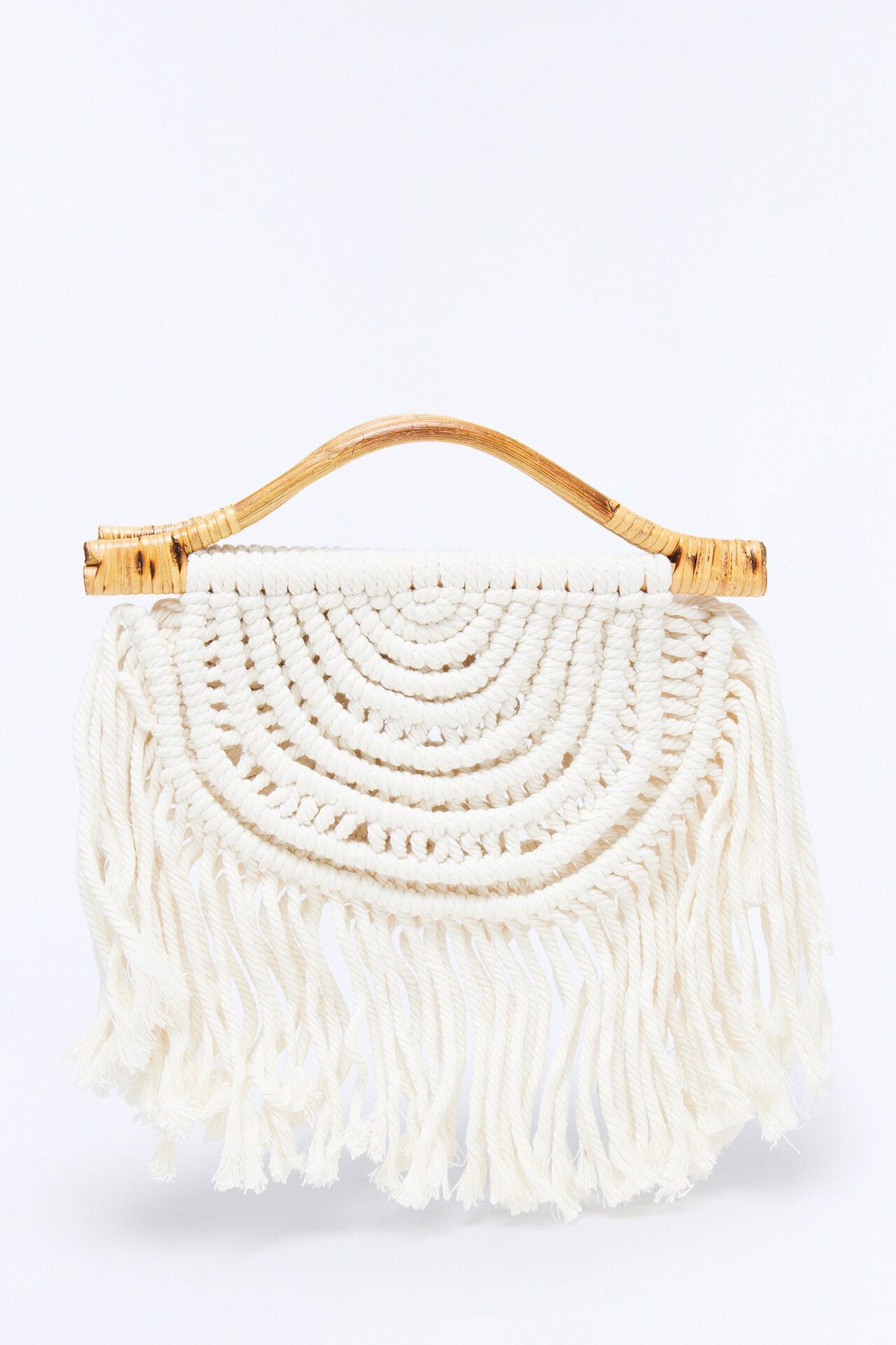 Tropical Thread Crochet Satchel Handbag - Natural/Combo