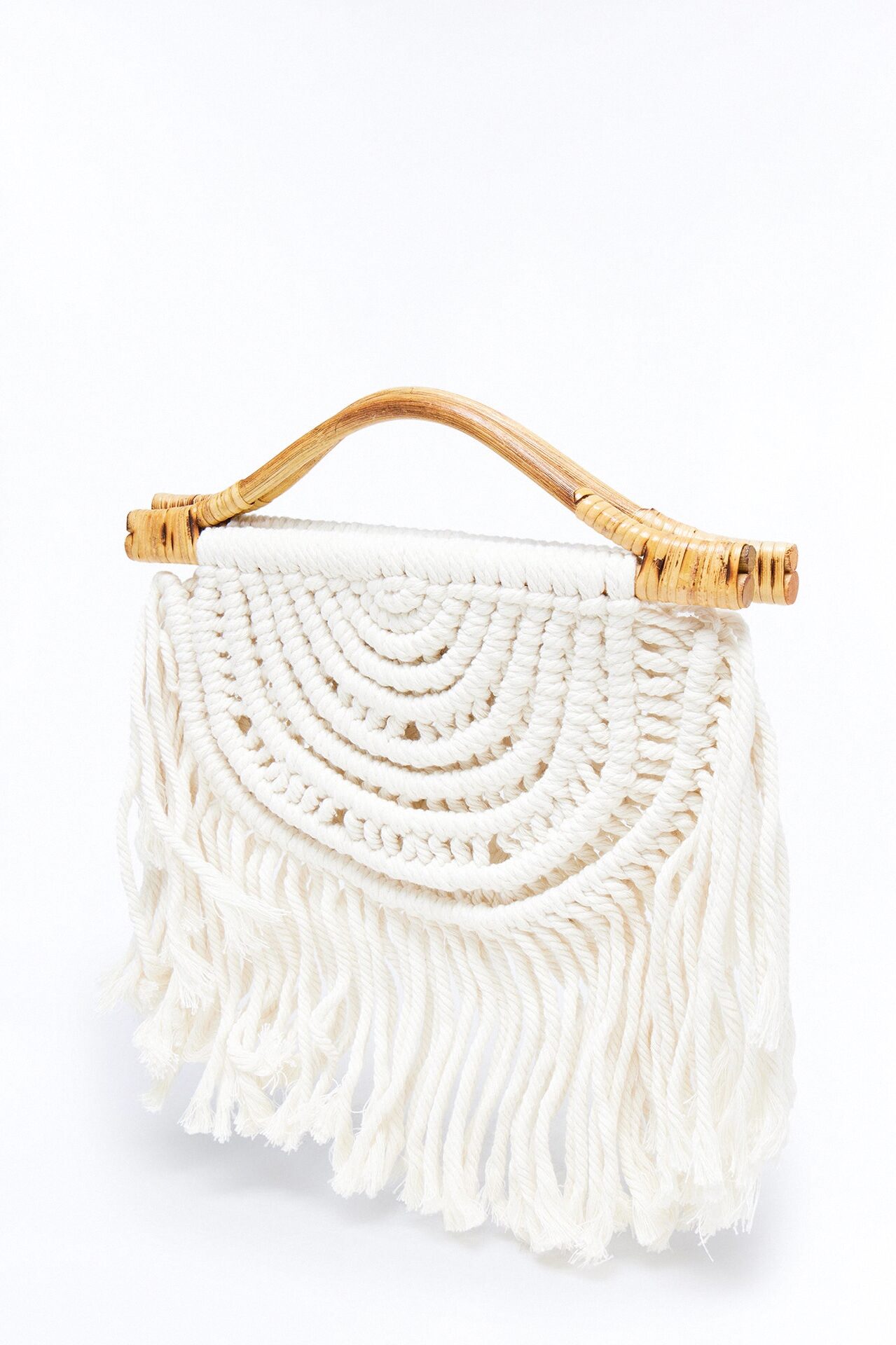 Tropical Thread Crochet Satchel Handbag - Natural/Combo