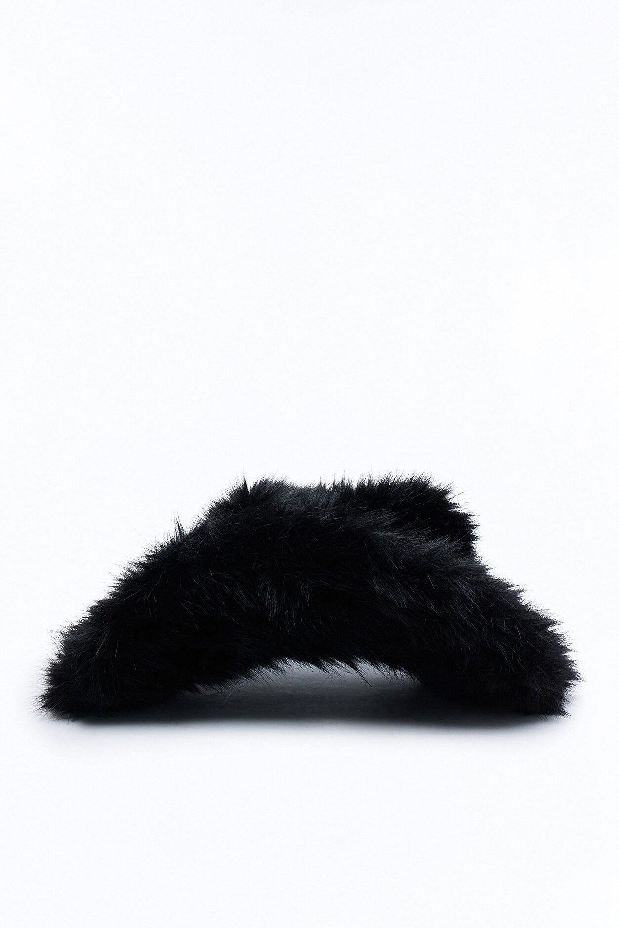 Faux Fur Cowboy Hat - Black