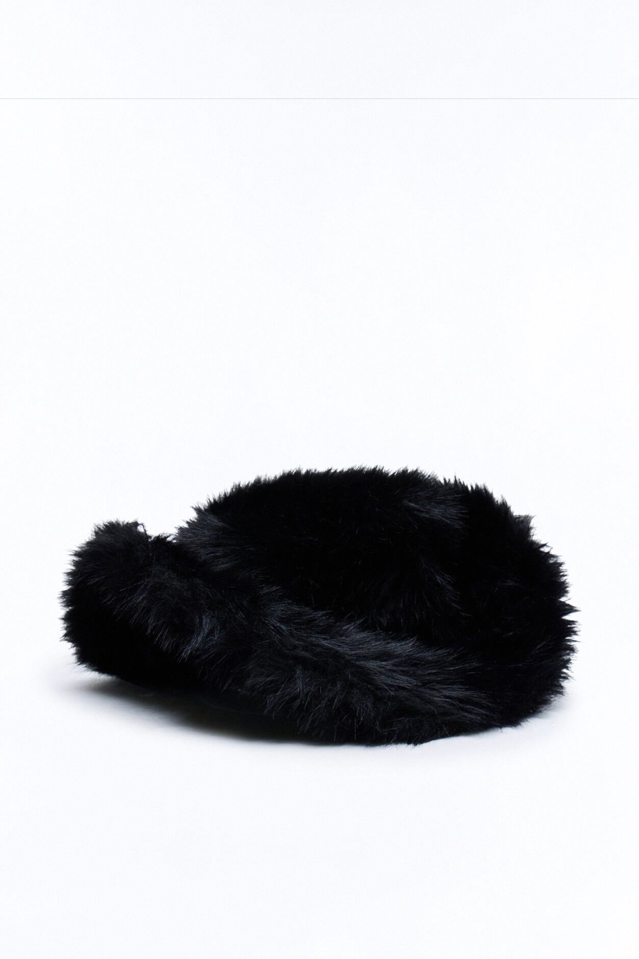 Faux Fur Cowboy Hat - Black