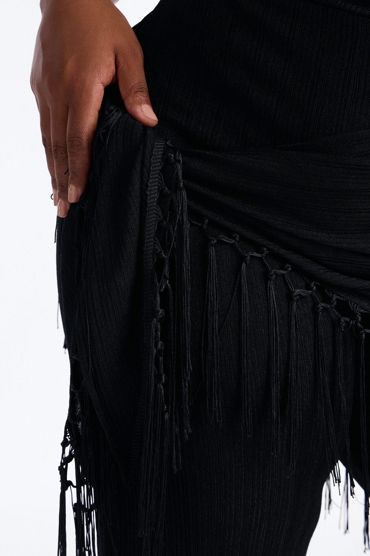 Too Chic Jumpsuit And Waist Scarf Set - Black