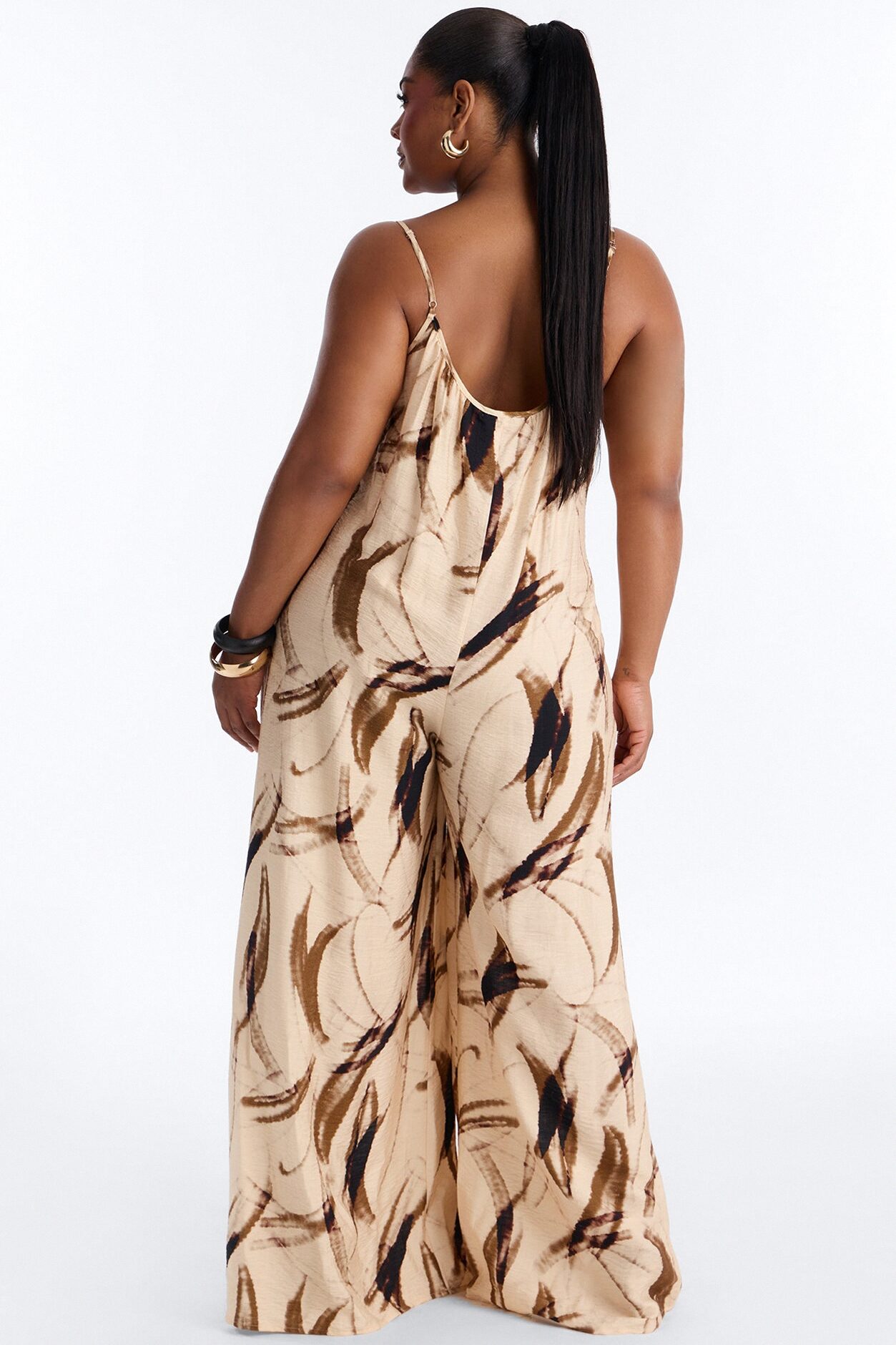 Tropics Time Linen Wide Leg Jumpsuit - Tan