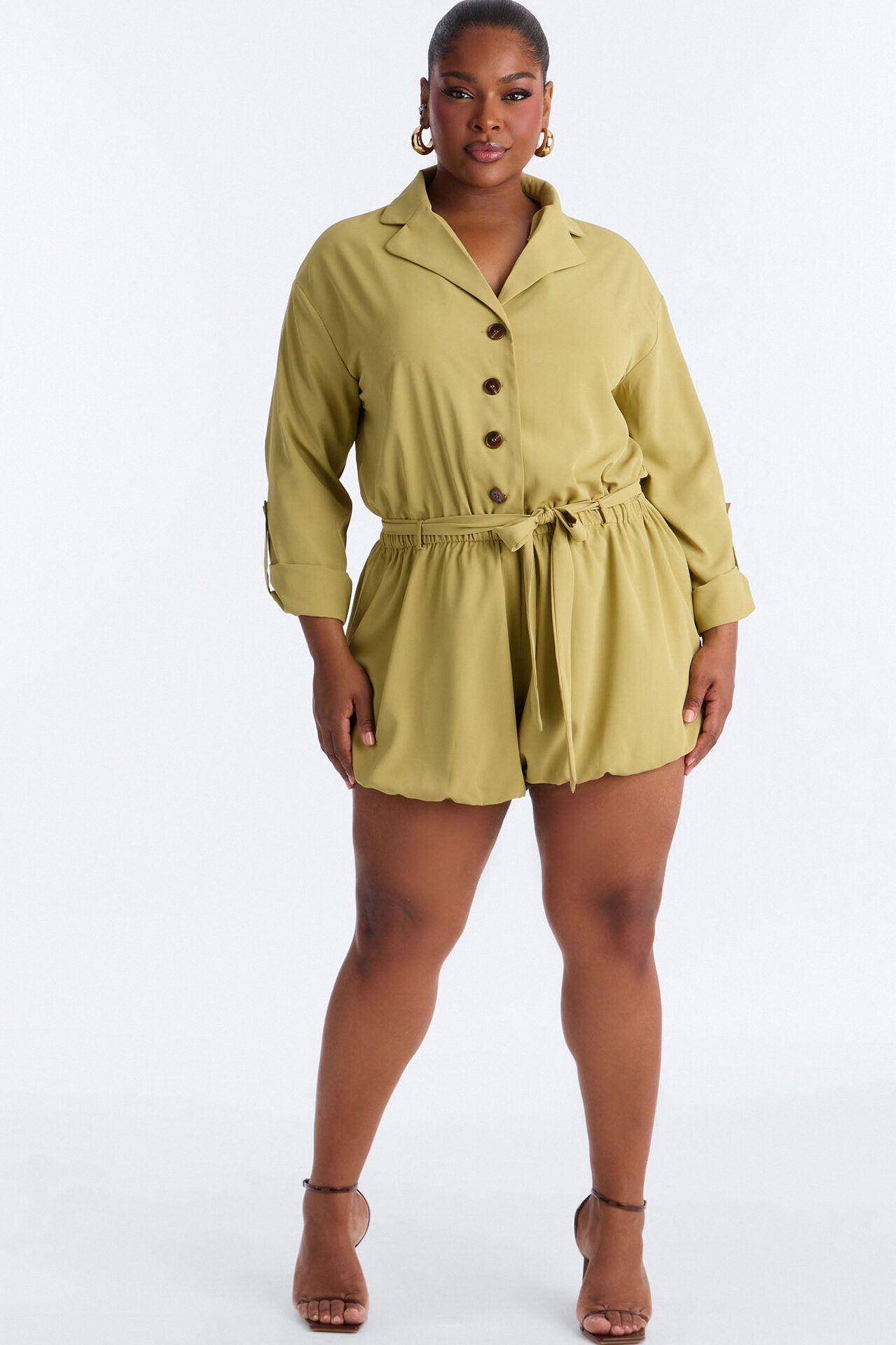 SAFARI Dream Tie Waist Romper - Olive