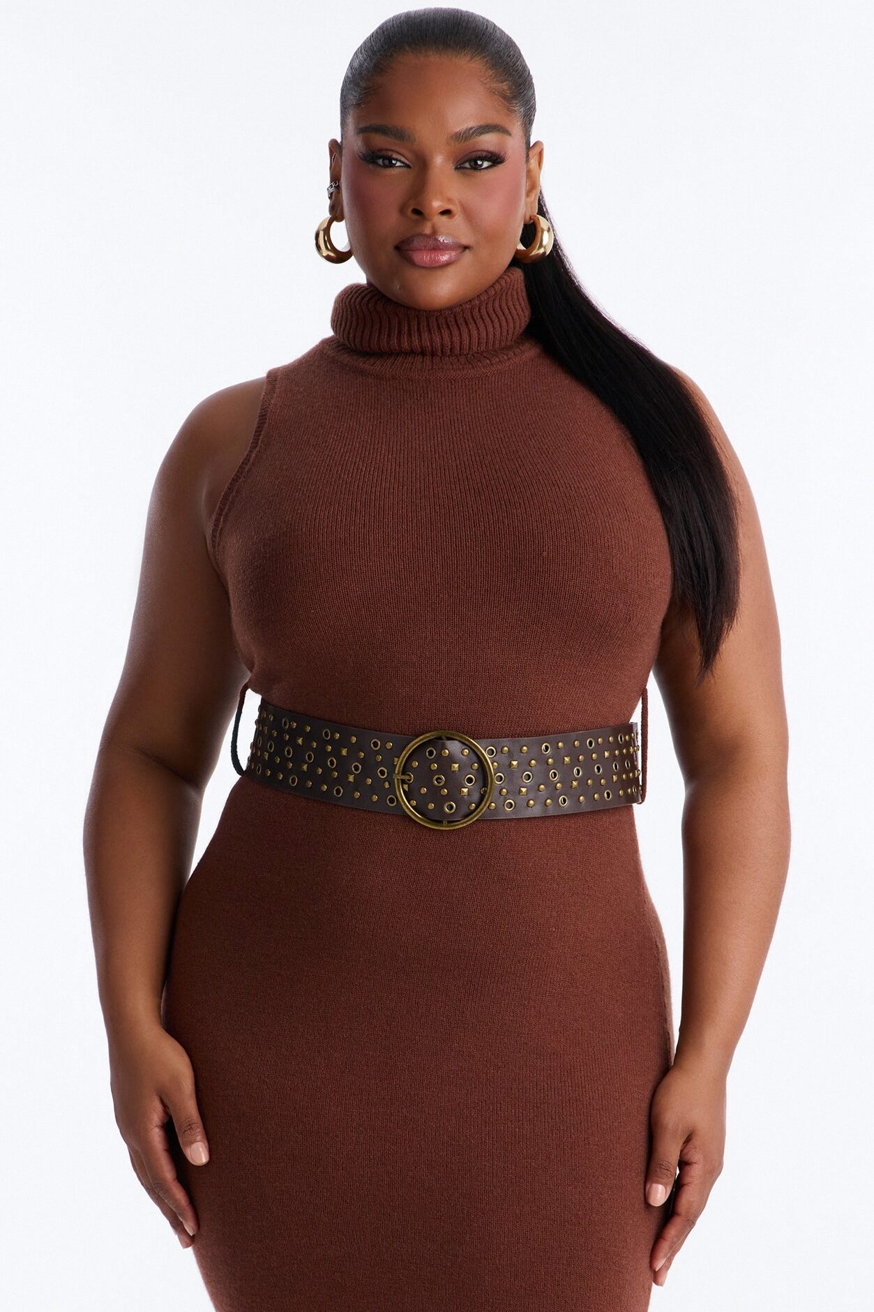 Coco Belted Sweater Maxi Dress - Chocolate