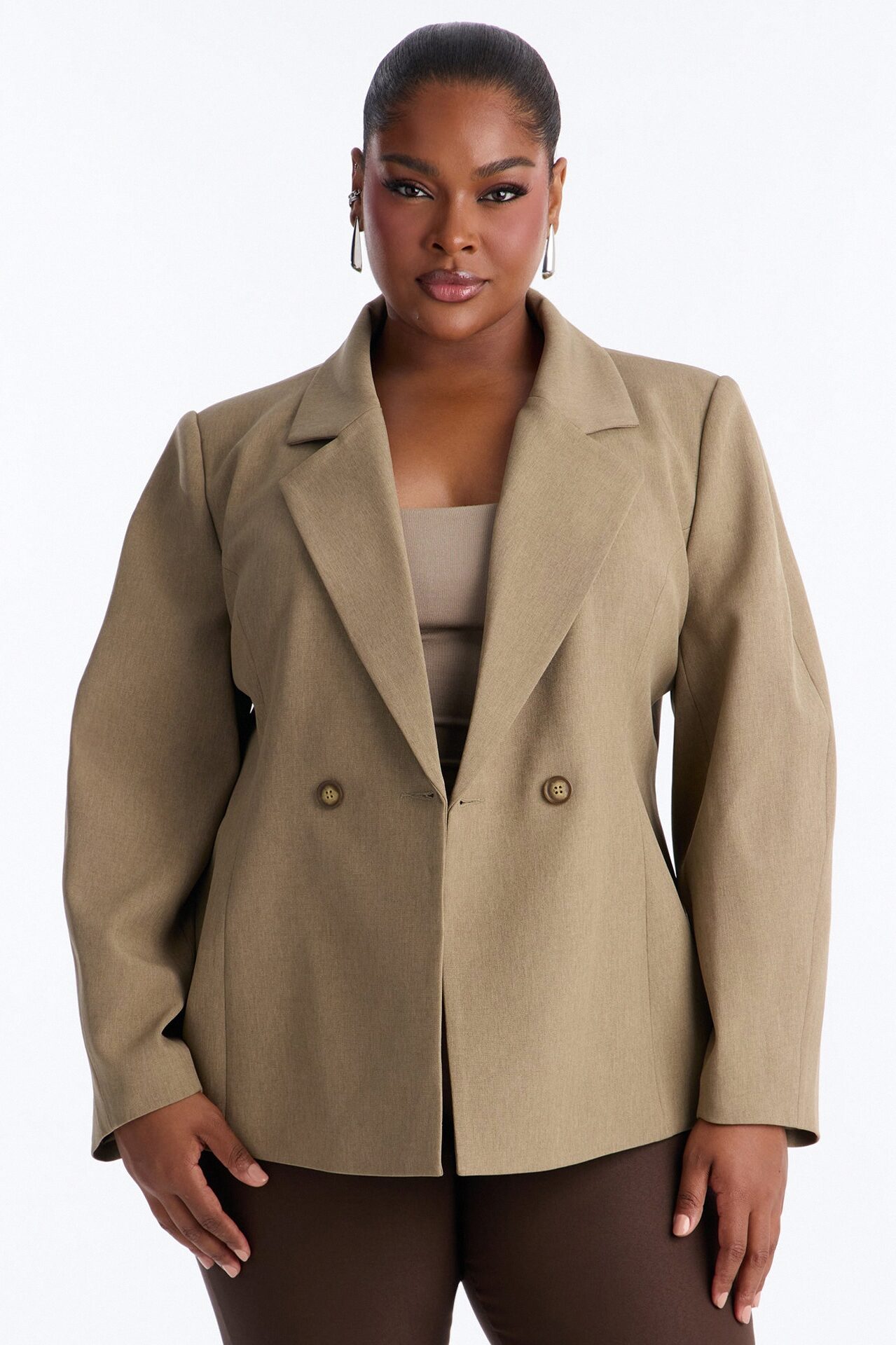 The Hills Oversized Barrel Sleeve Blazer - Caffe