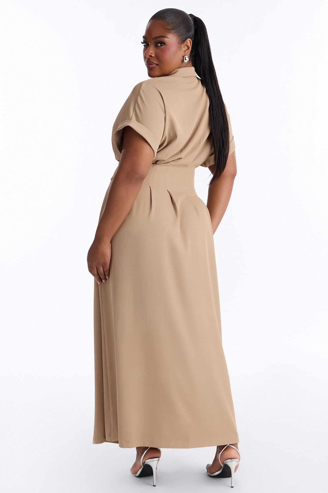 Bridgit Belted Maxi Dress - Taupe