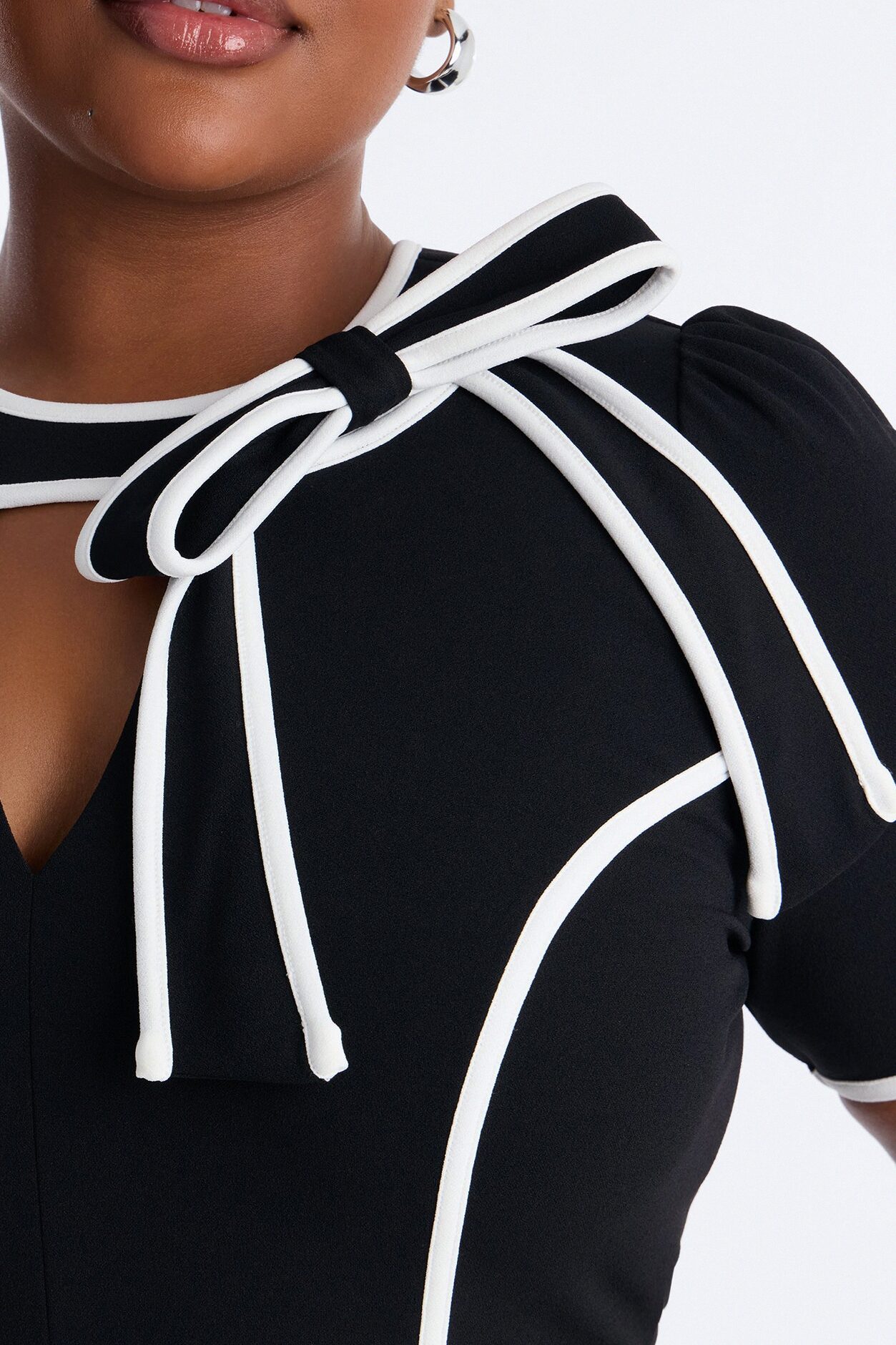 First Class Only Midi Dress - Black/White