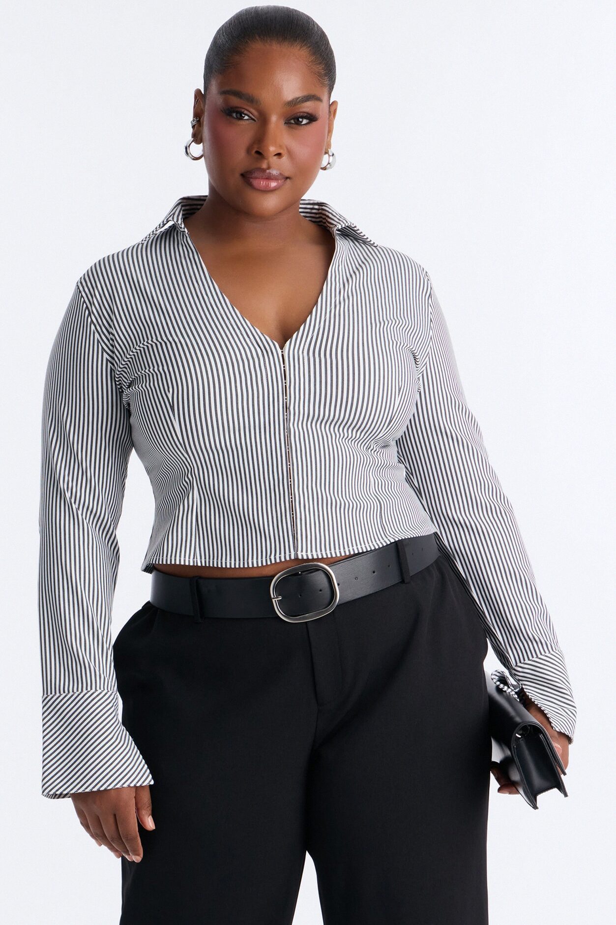 Bet On Me Bell Sleeve Stripe Top - Black/combo