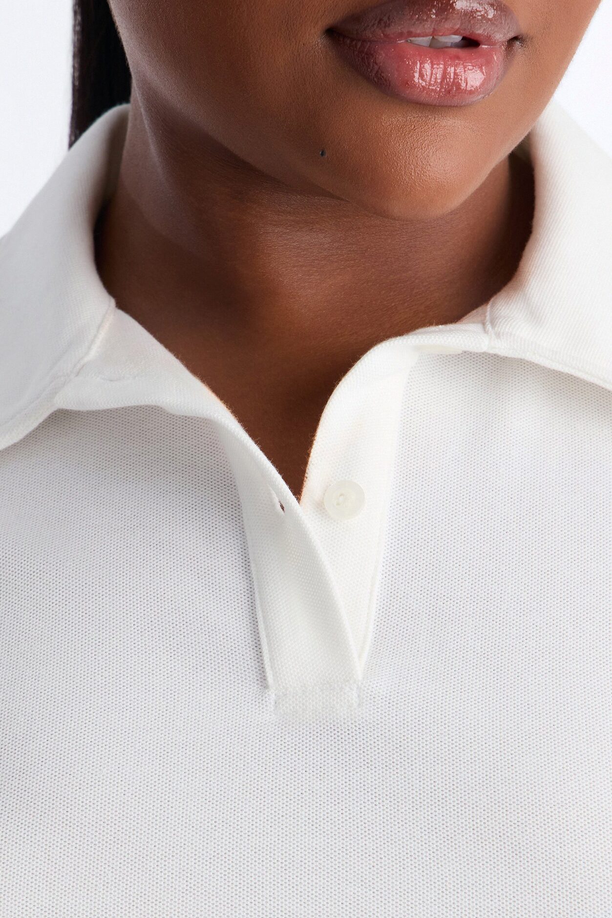 Street Serve Cinched Short Sleeve Polo Top - White