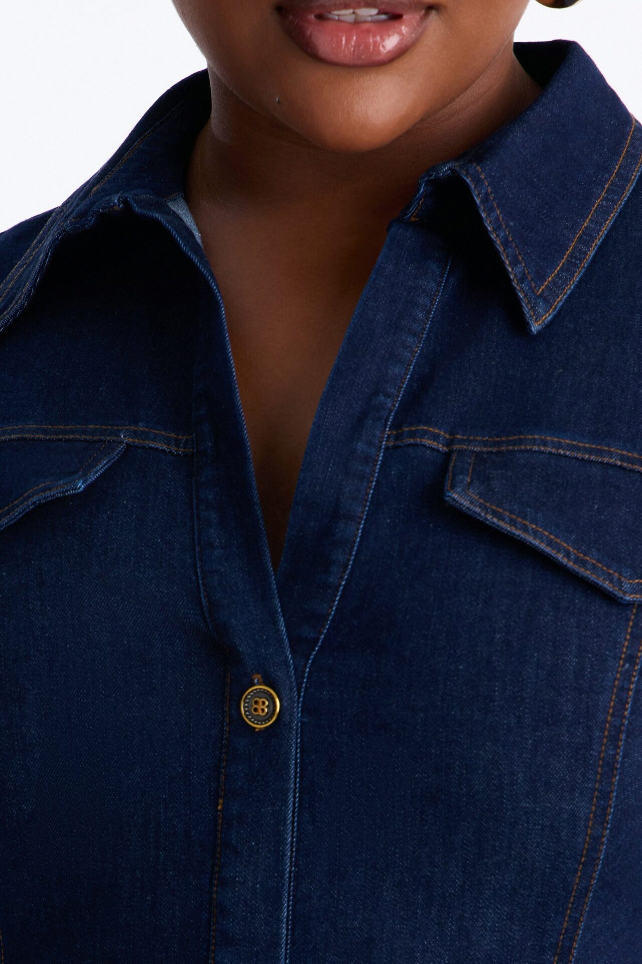 Haven Denim Midi Dress - Dark Wash