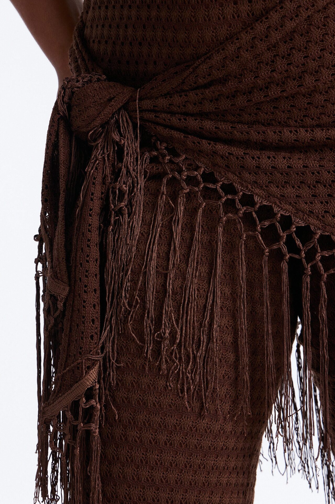 Mariah Jumpsuit And Tie Waist Scarf Set - Chocolate