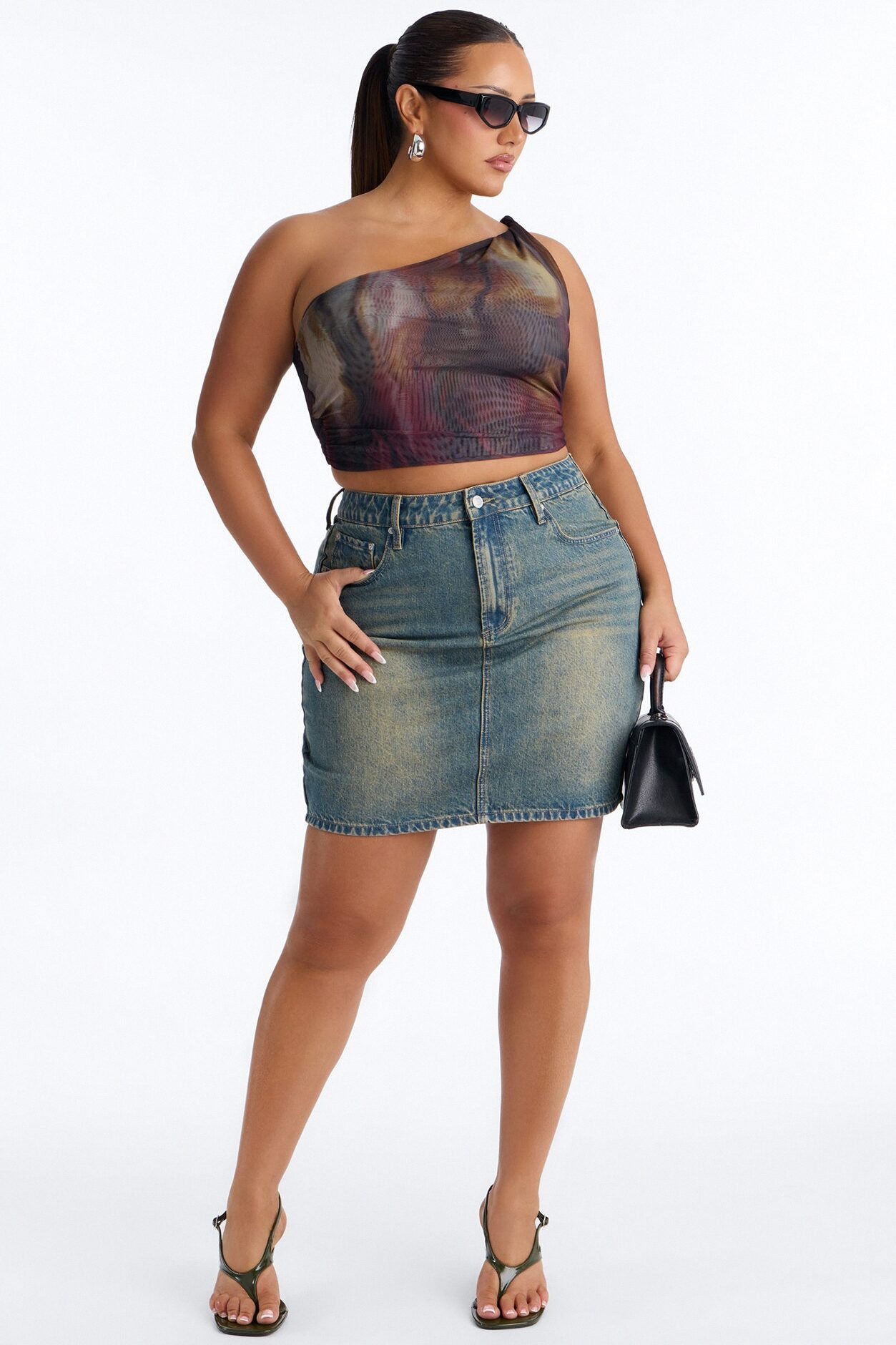 Rayna Denim Midi Pencil Skirt - Vintage Wash