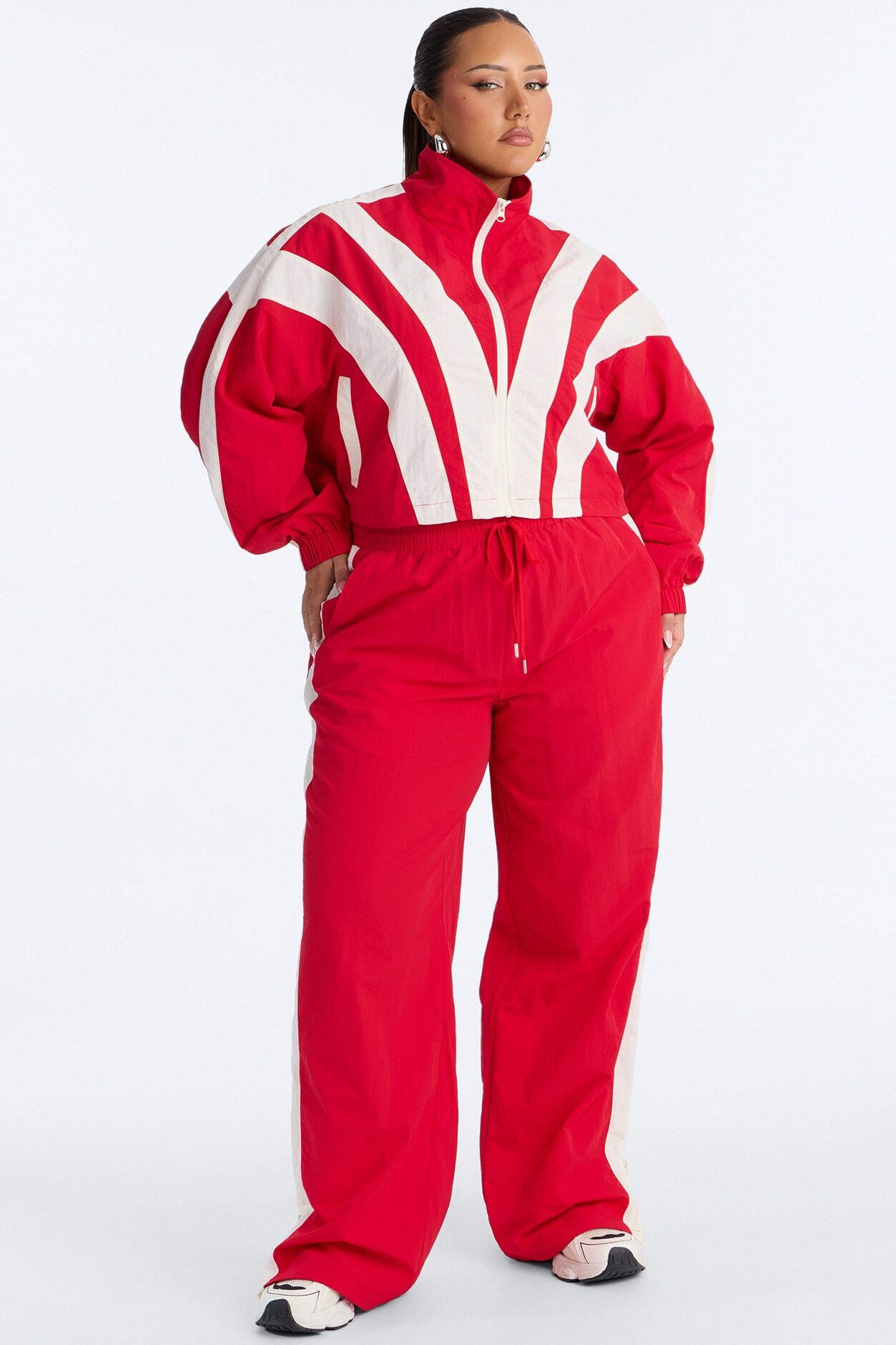 Fly Girl Era Color Block Windbreaker Pant″ - Red