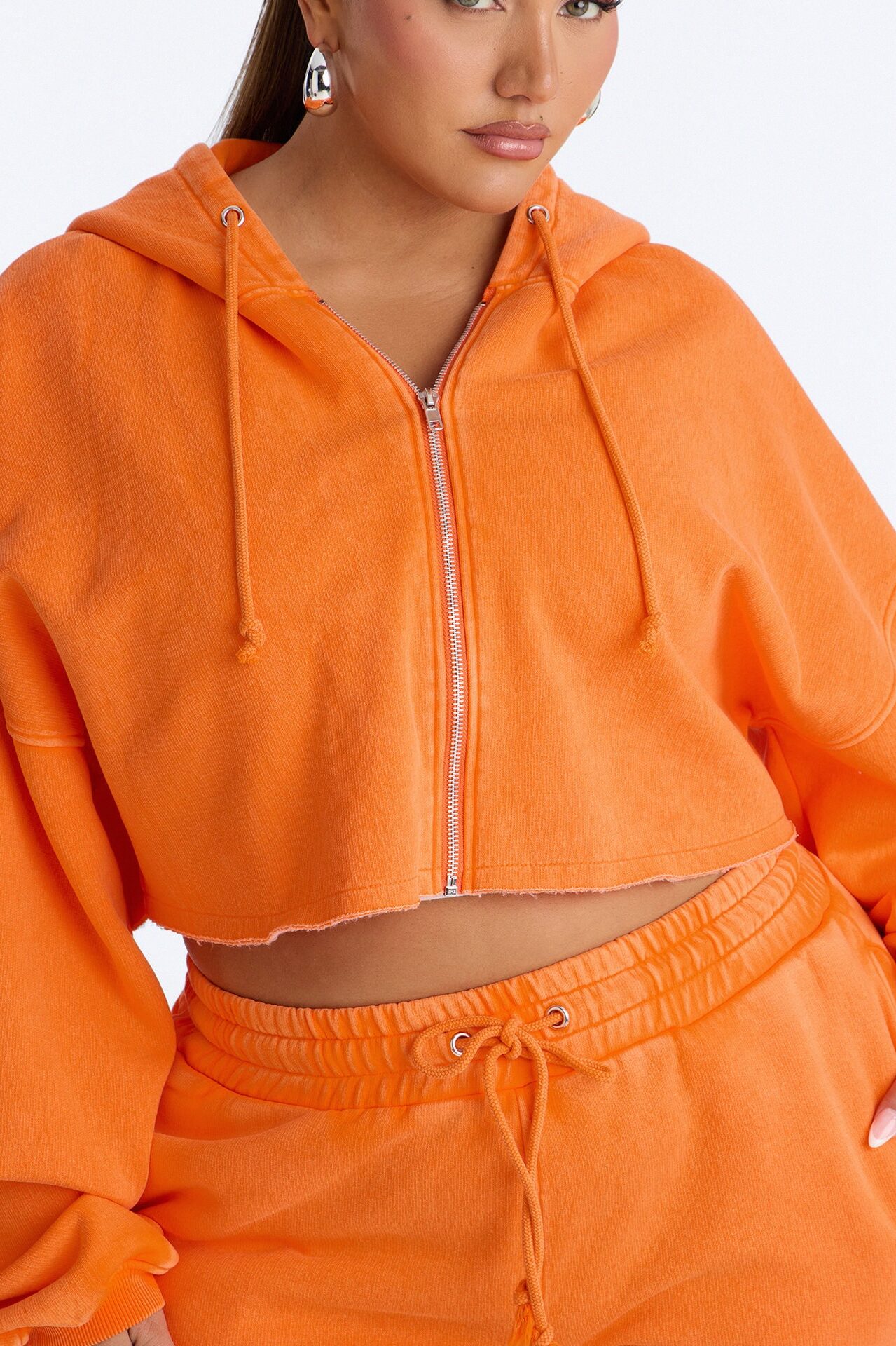 On The Go Washed Short Set - Orange