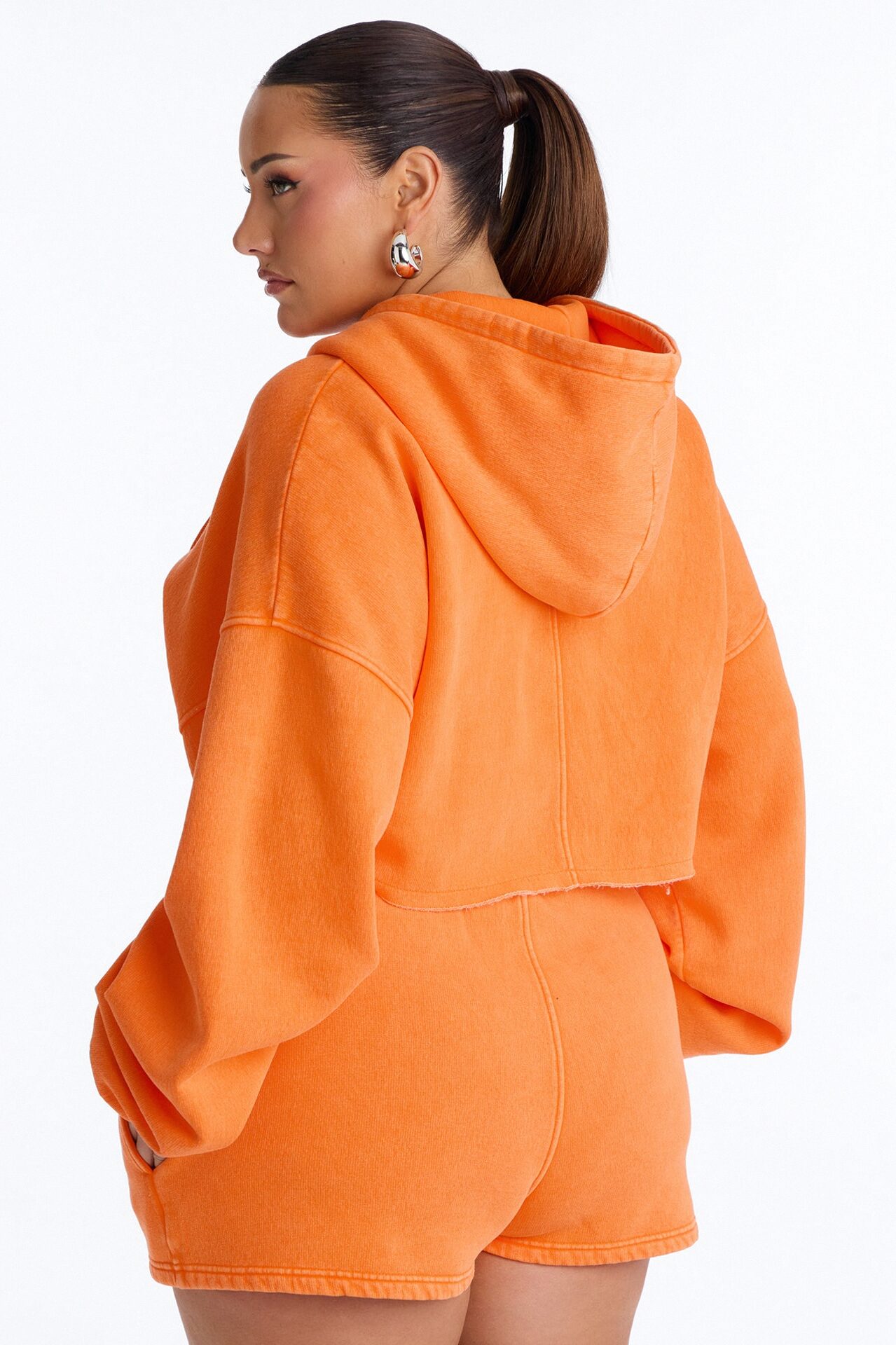 On The Go Washed Short Set - Orange