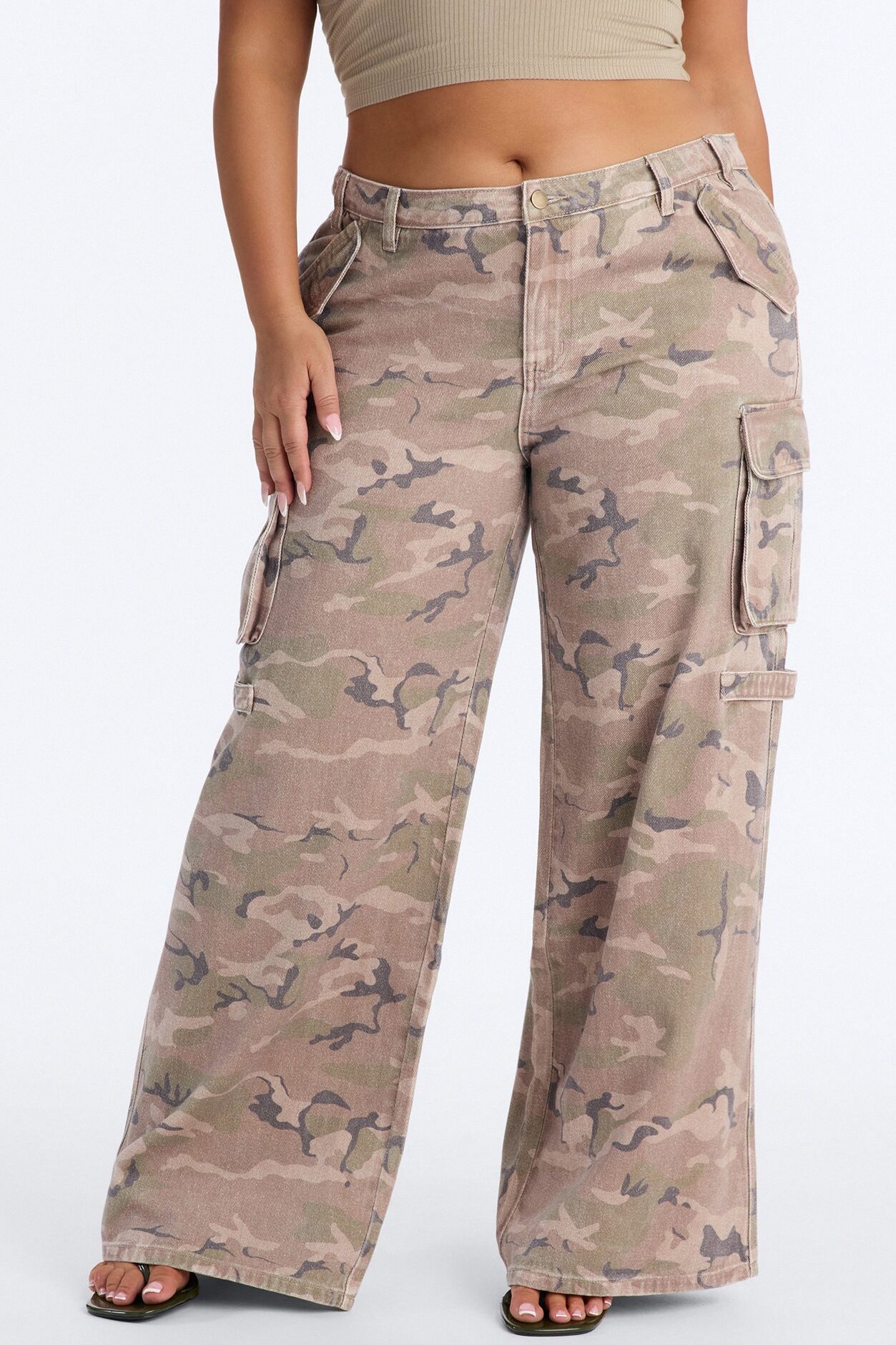 Rough Edge Low Rise Camouflage Cargo Pant - Brown/combo