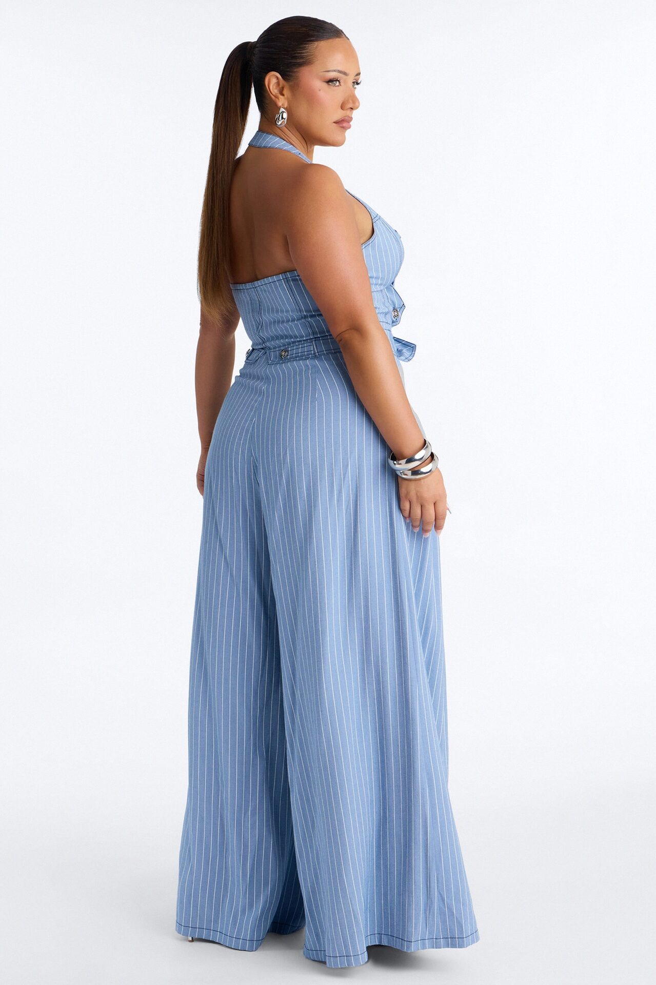Regina Halter Vest Trouser Set - Blue