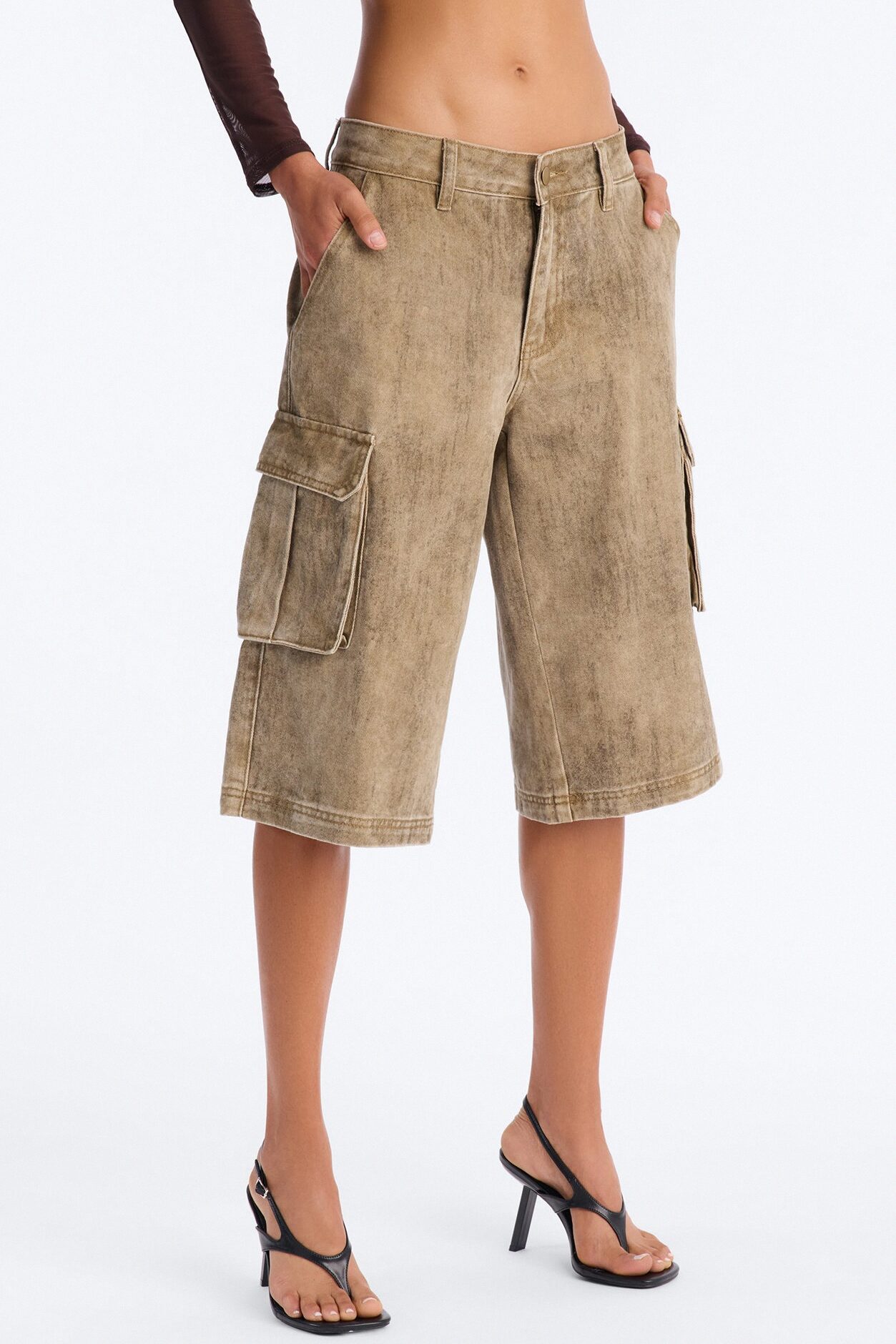All Washed Out Cargo Bermuda Short - Brown/combo