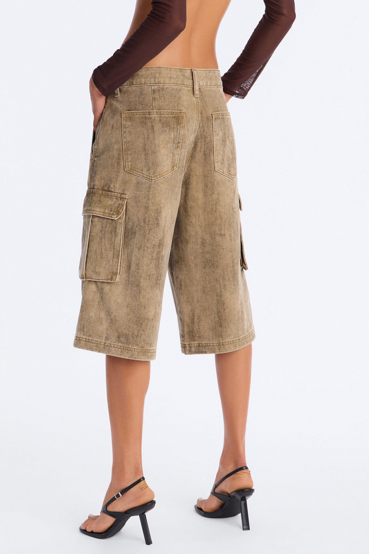 All Washed Out Cargo Bermuda Short - Brown/combo