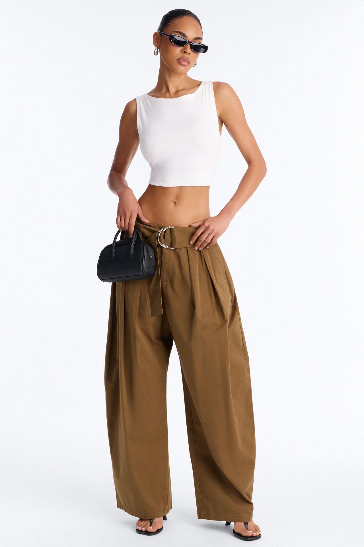Santee Barrel Belted Pant - Olive